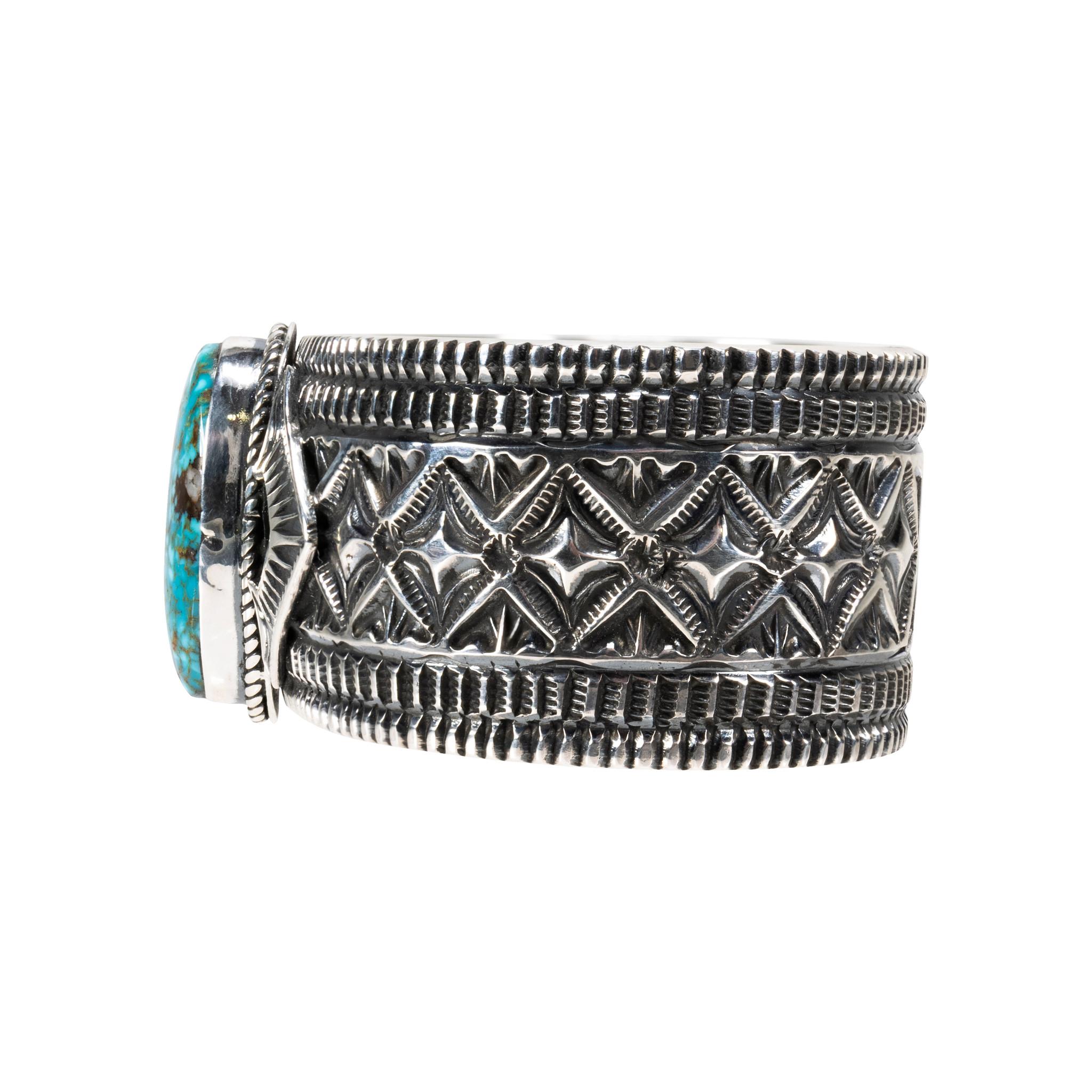 Nativo americano Bracciale in turchese Leonard Maloney Kingman in vendita