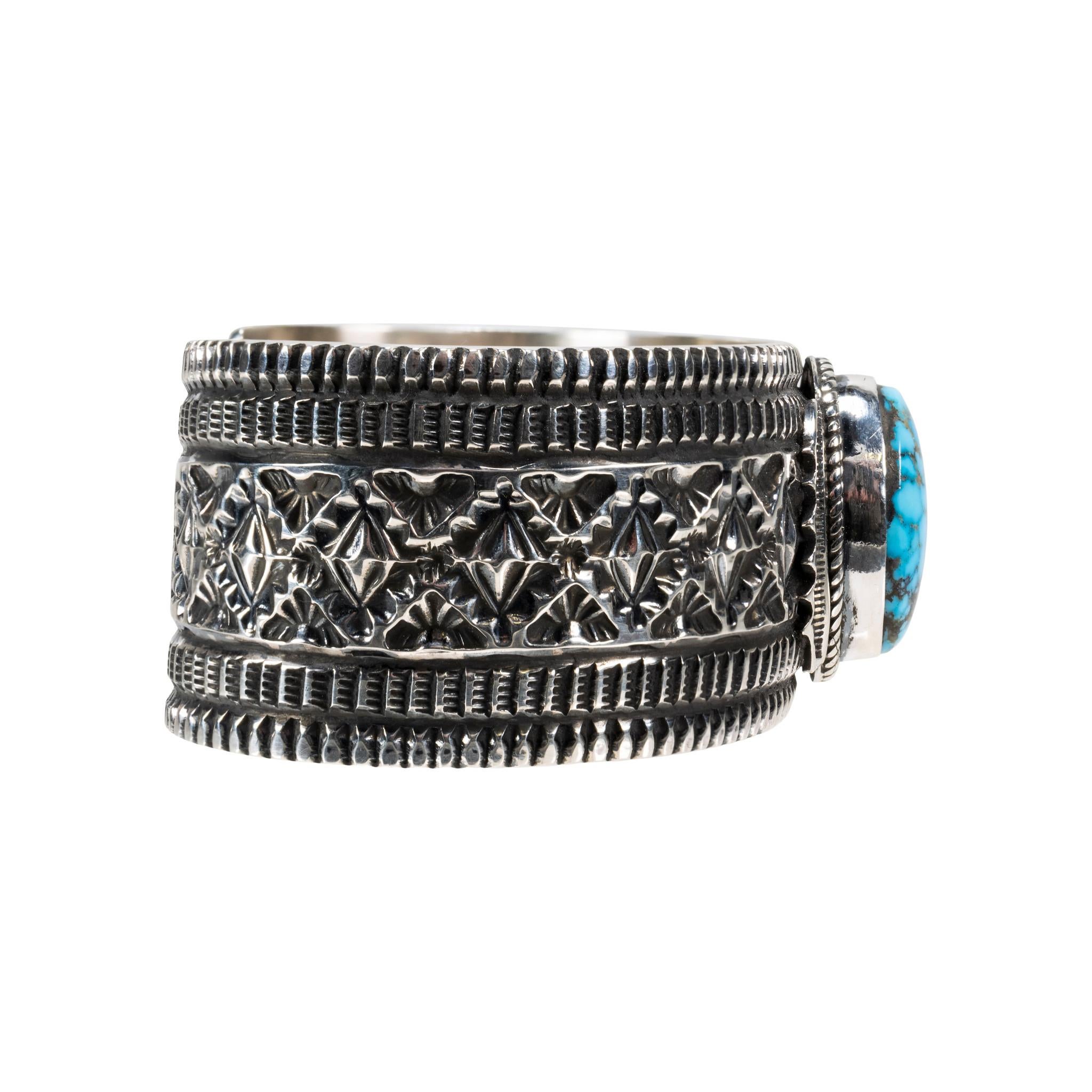 Taglio ovale Bracciale in turchese Morenci di Leonard Maloney in vendita