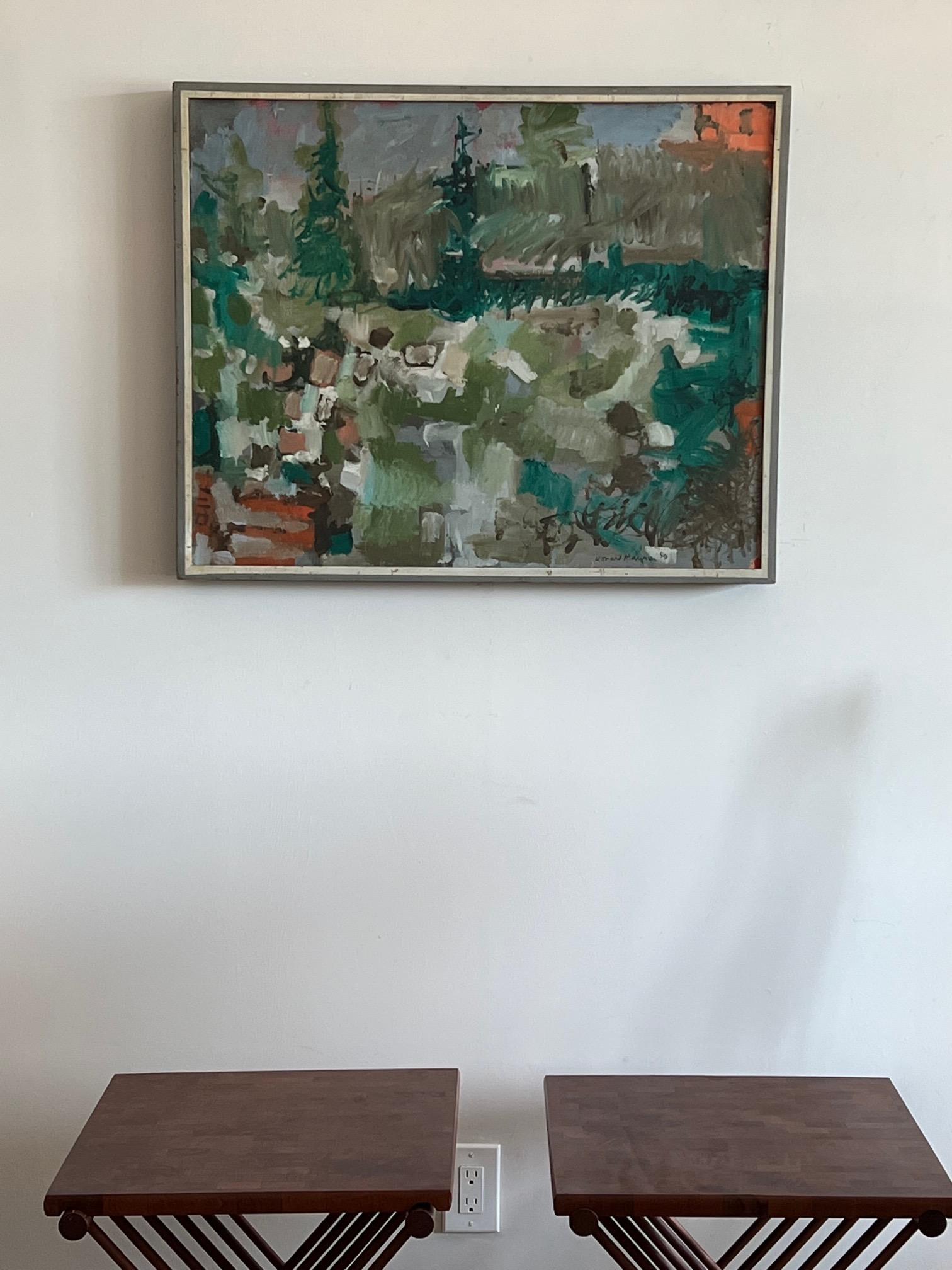 Leonard Maurer Pintura de paisaje, 1959 Moderno de mediados de siglo en venta