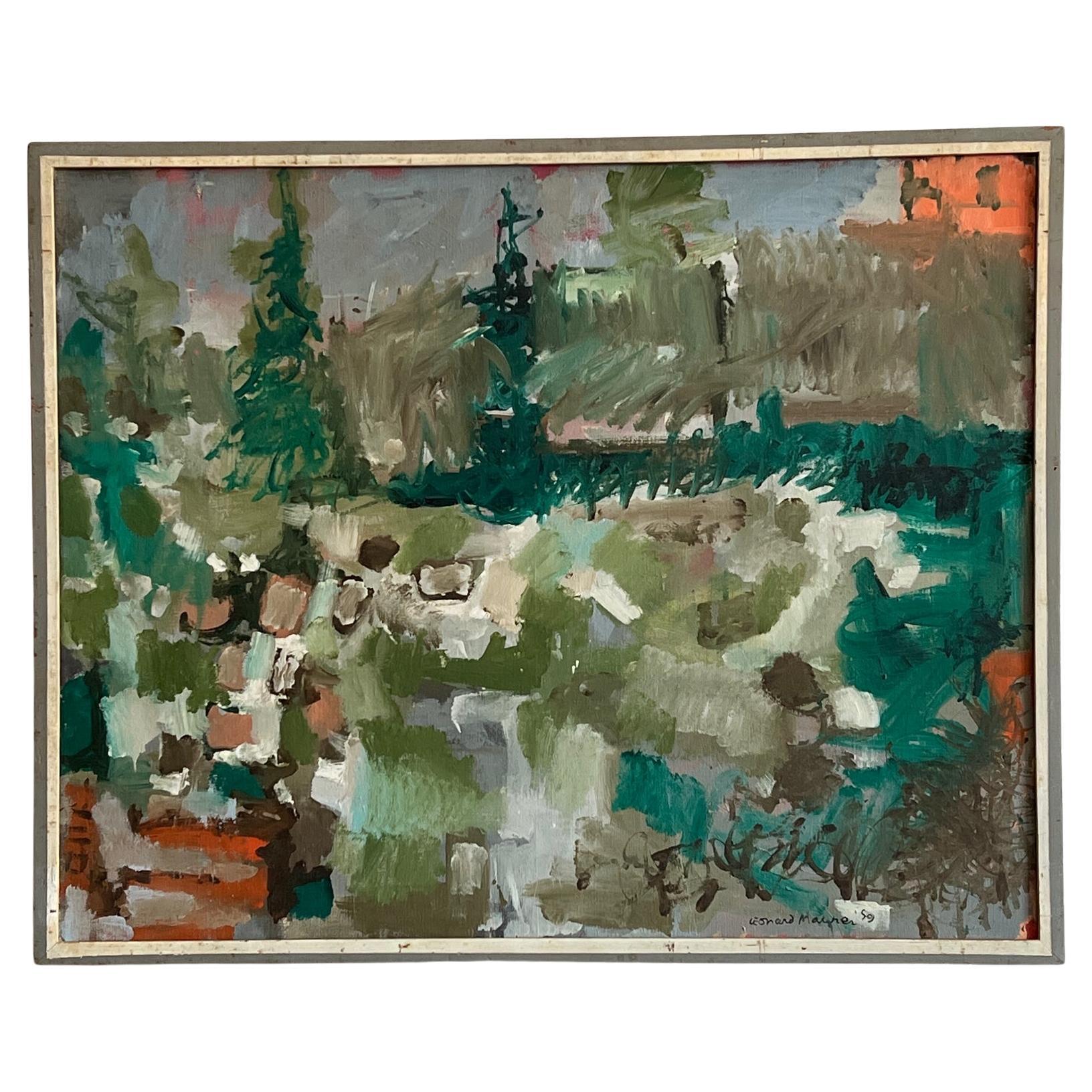 Peinture de paysage de Leonard Maurer, 1959 en vente