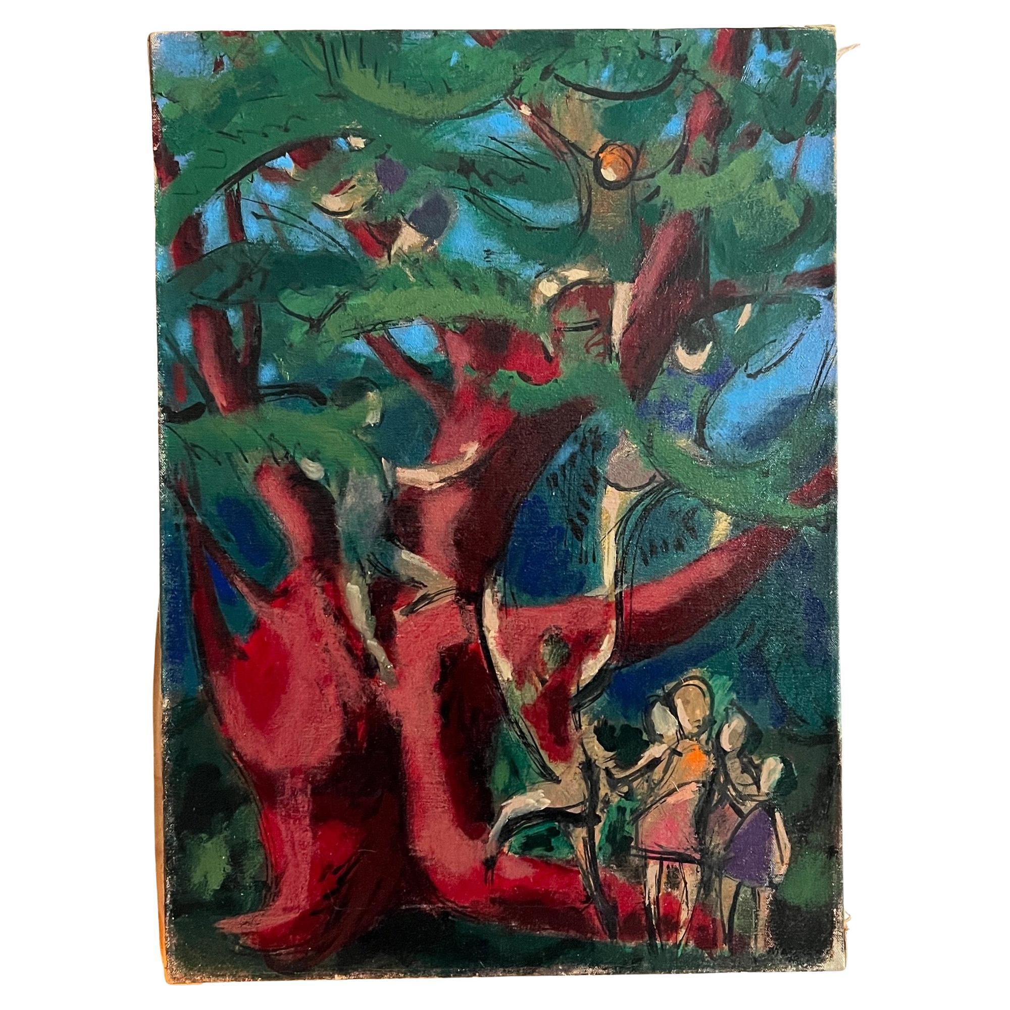 Peinture à l'huile de Leonard Maurer, 1948 en vente