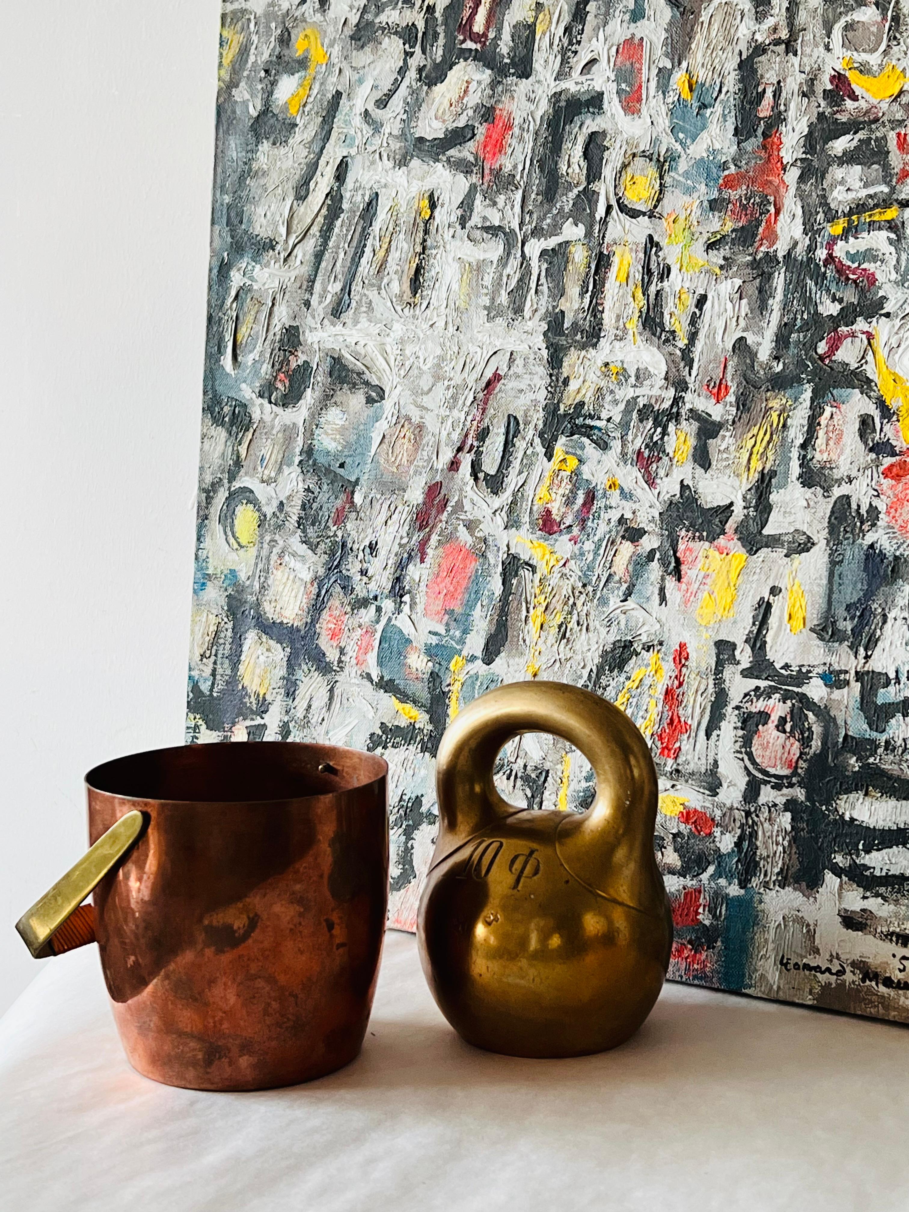 American Leonard Maurer Painting Abstract Expressionist, 1958 For Sale