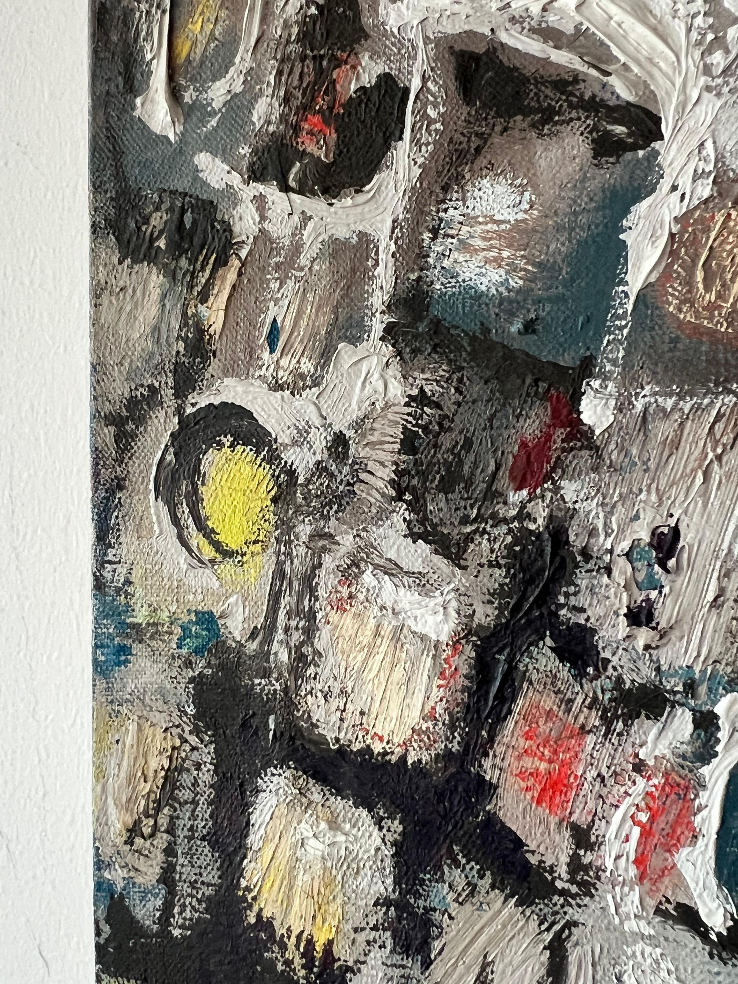 Canvas Leonard Maurer Painting Abstract Expressionist, 1958 For Sale