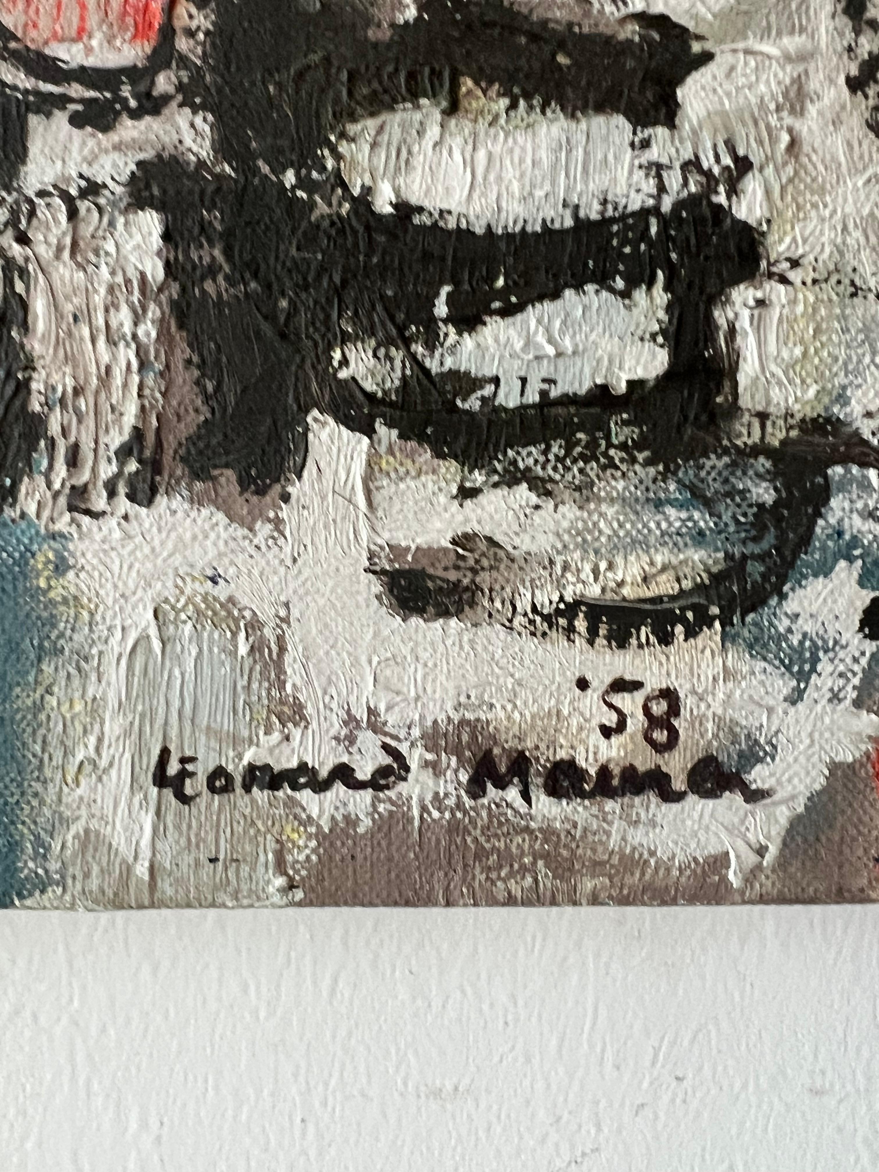 Leonard Maurer Painting Abstract Expressionist, 1958 For Sale 1