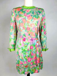 Leonard mini dress in printed silk jersey 'Impressionist' - Paris Circa 1990
