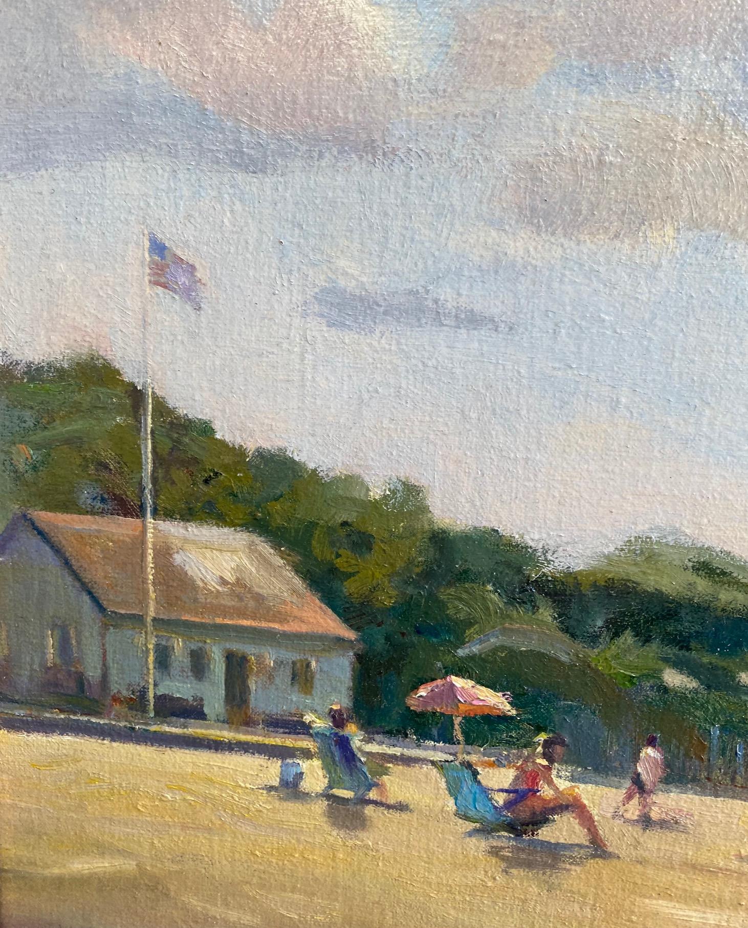 At the Beach, Nantucket, original 15x30 marine landscape For Sale 1