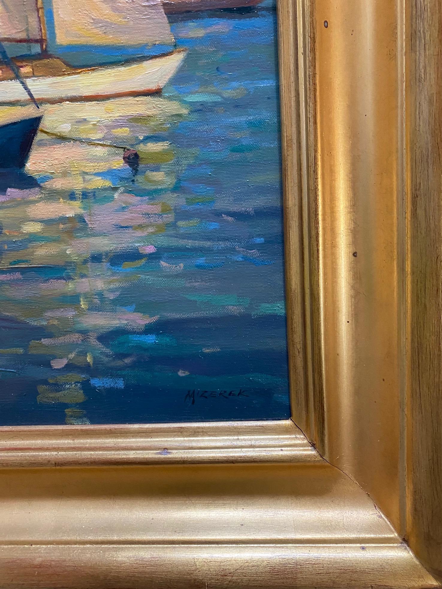 Calm Waters, original 20x16 impressionist marine landscape For Sale 1