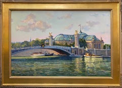 Grand Palais, Paris, 24 x 36 original French impressionist landscape