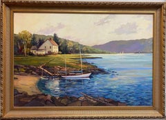 Hidden Cove, 40x60 original impressionist marine landscape
