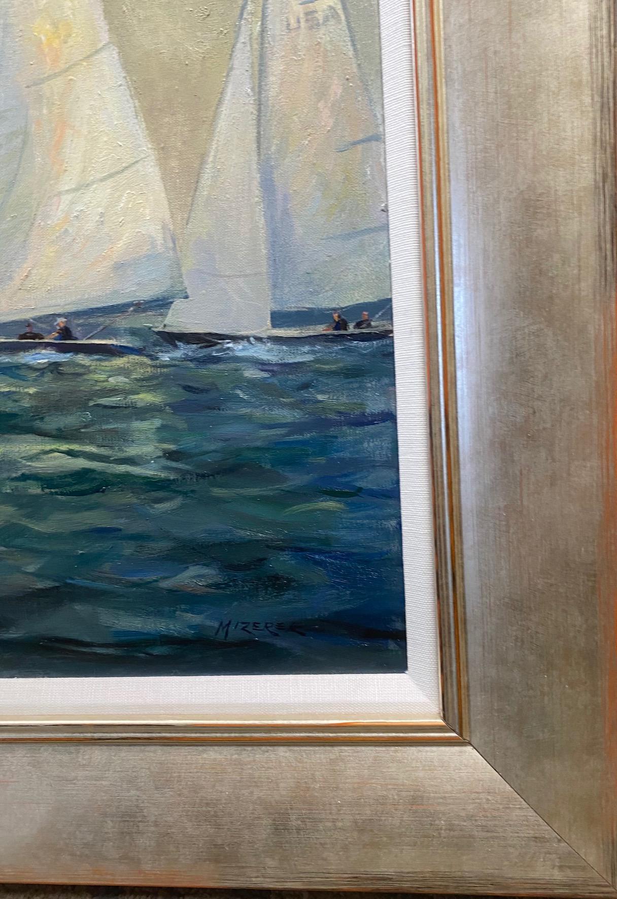 The Leading the Pack, paysage marin impressionniste original 1