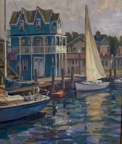 Oak Bluffs, original impressionist marine landscape of Martha's Vineyard