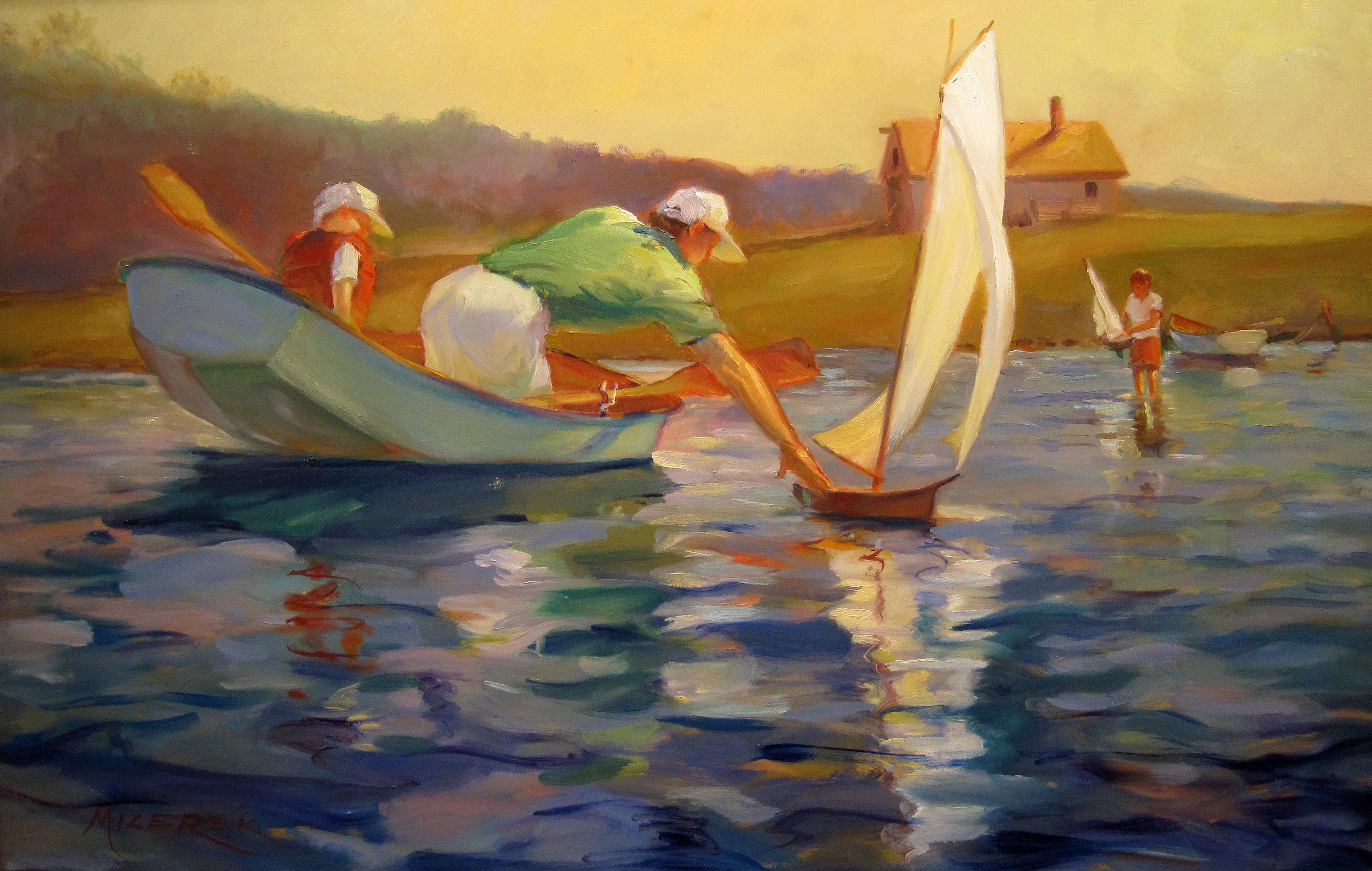 Leonard Mizerek Landscape Painting - Sailing Day