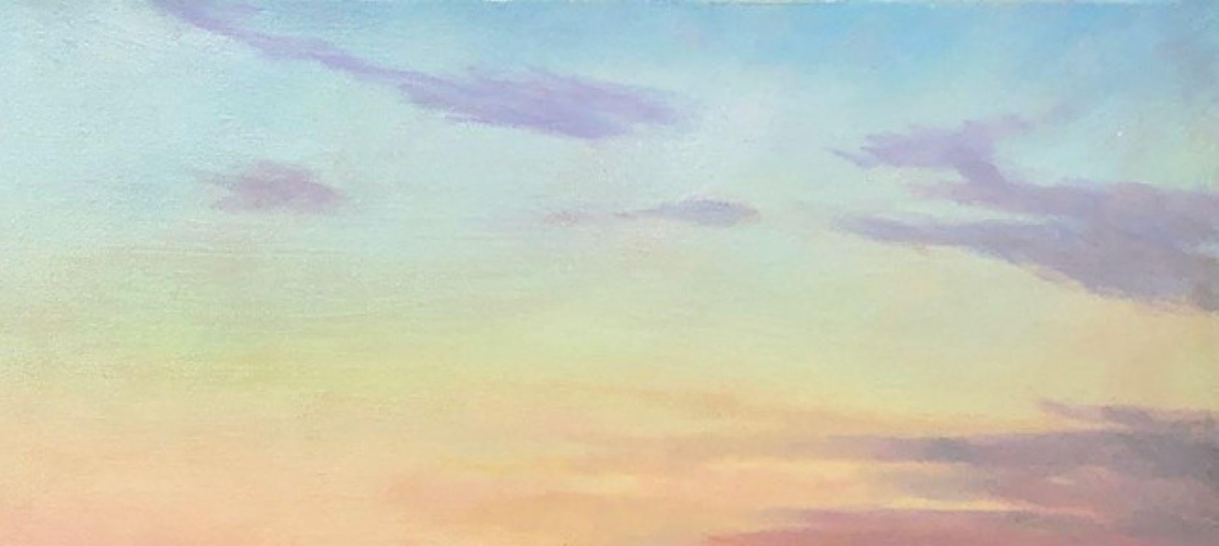 Sundown at Sea, 24x48 paysage marin impressionniste original en vente 4