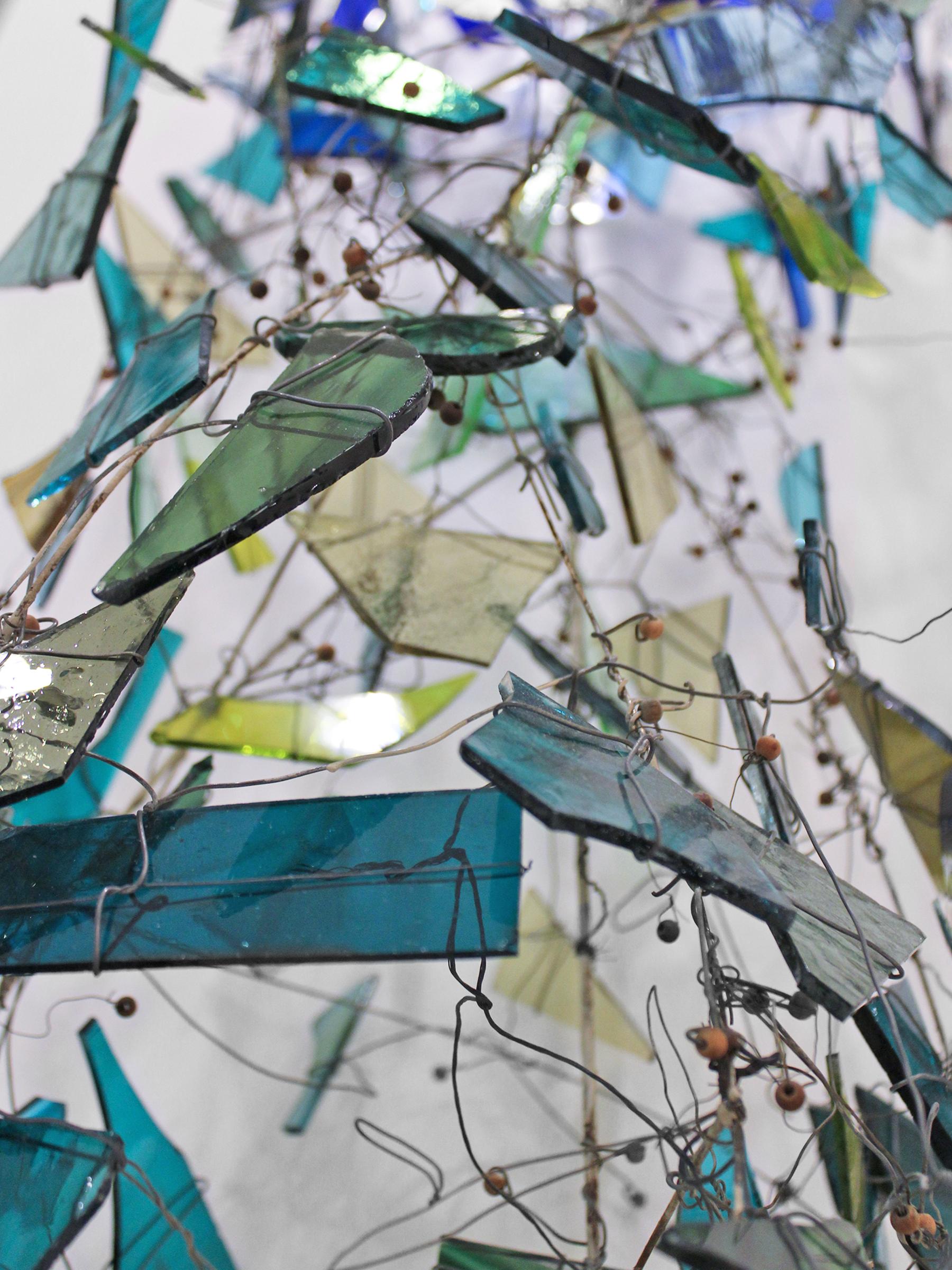 Mid-Century Modern Leonard Nelson Hanging Glass Wall Sculpture For Sale