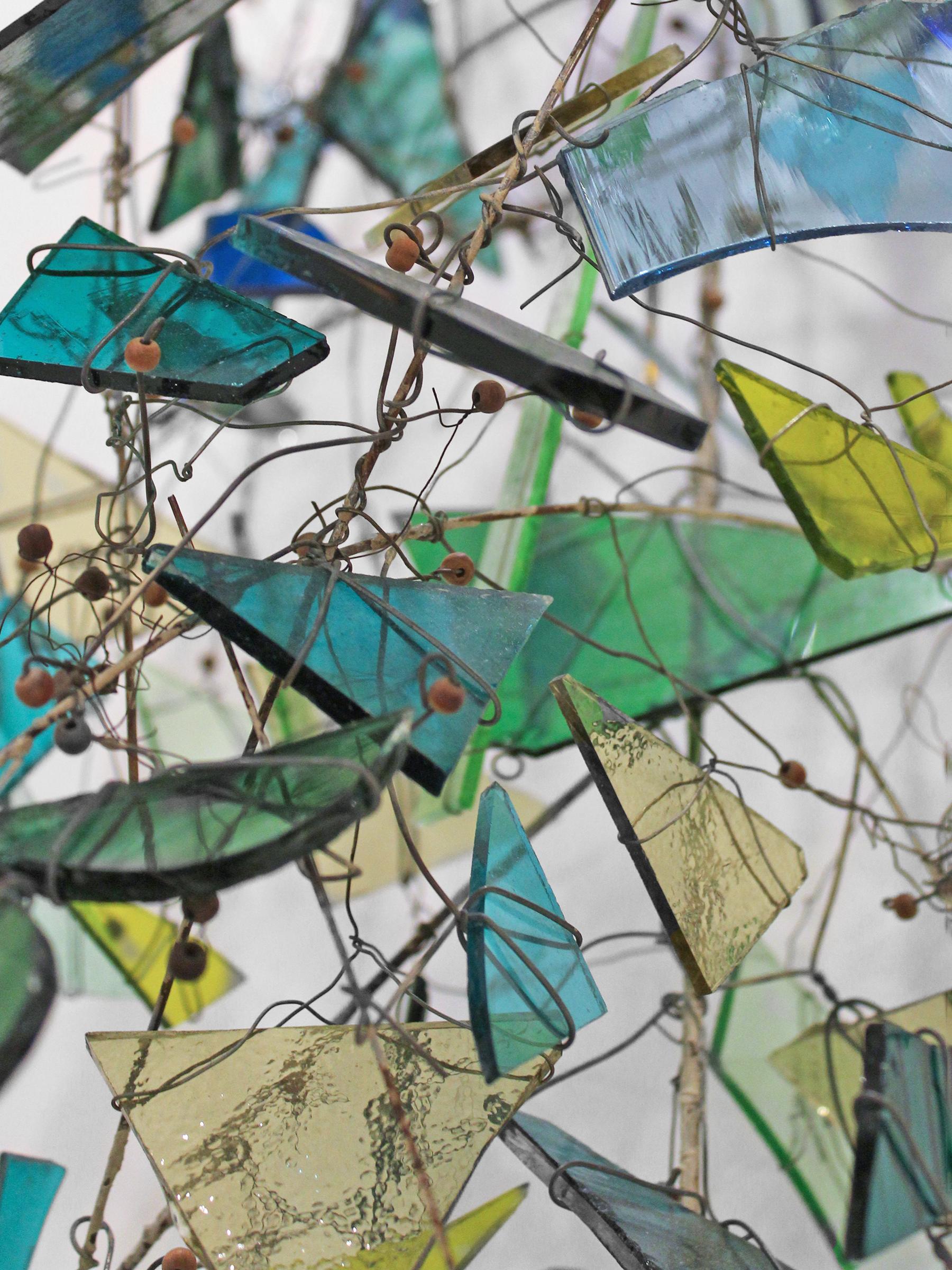 American Leonard Nelson Hanging Glass Wall Sculpture For Sale