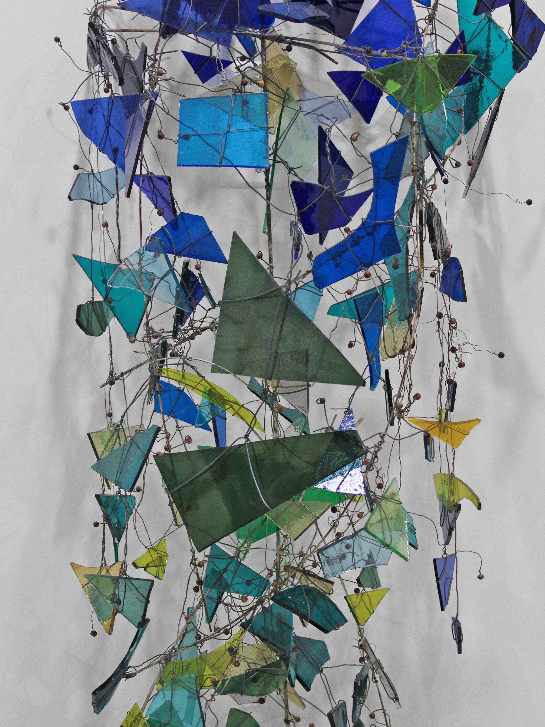 Late 20th Century Leonard Nelson Hanging Glass Wall Sculpture For Sale