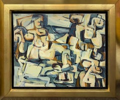 Figurative Abstraktion #1, Amerikanischer Modernismus, Öl auf Leinwand, 1953