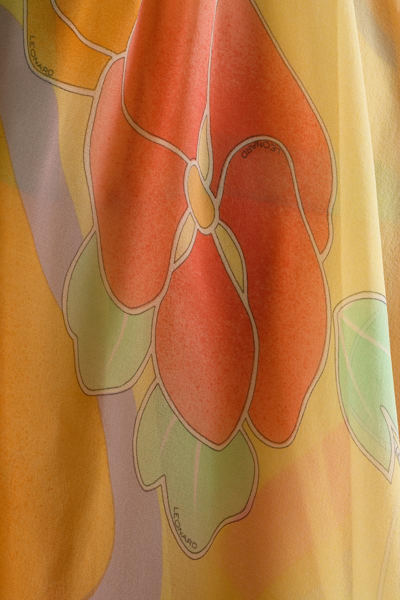 Leonard of Paris Pastel Silk Chiffon Day / Evening Dress For Sale 8