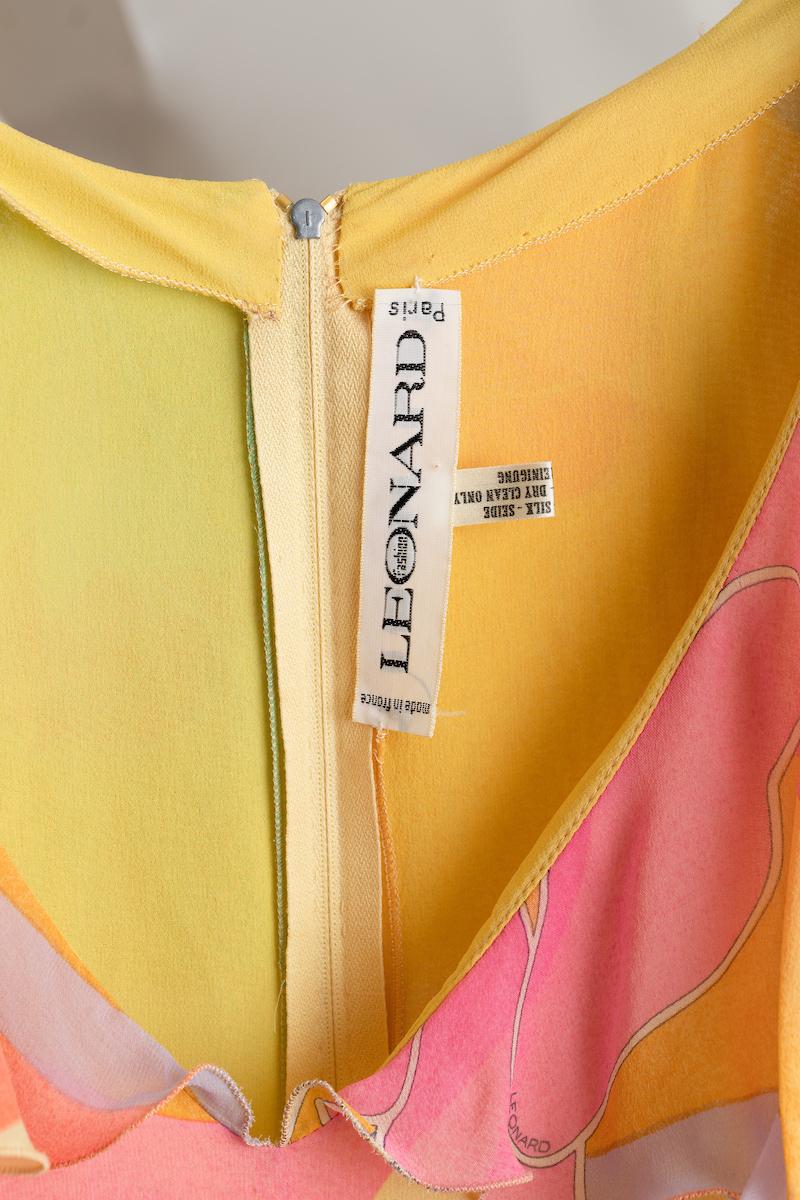 Leonard of Paris Pastel Silk Chiffon Day / Evening Dress For Sale 11