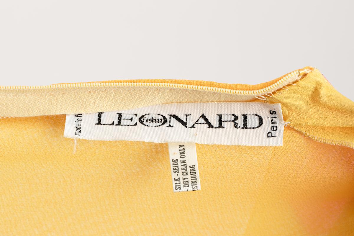 Leonard of Paris Robe de jour/de soirée en mousseline de soie pastel en vente 15