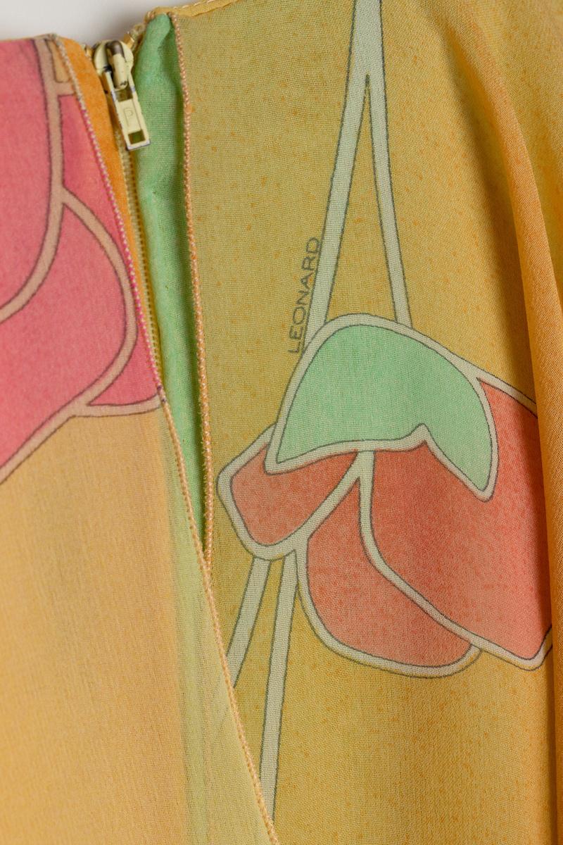 Leonard of Paris Pastel Silk Chiffon Day / Evening Dress For Sale 6