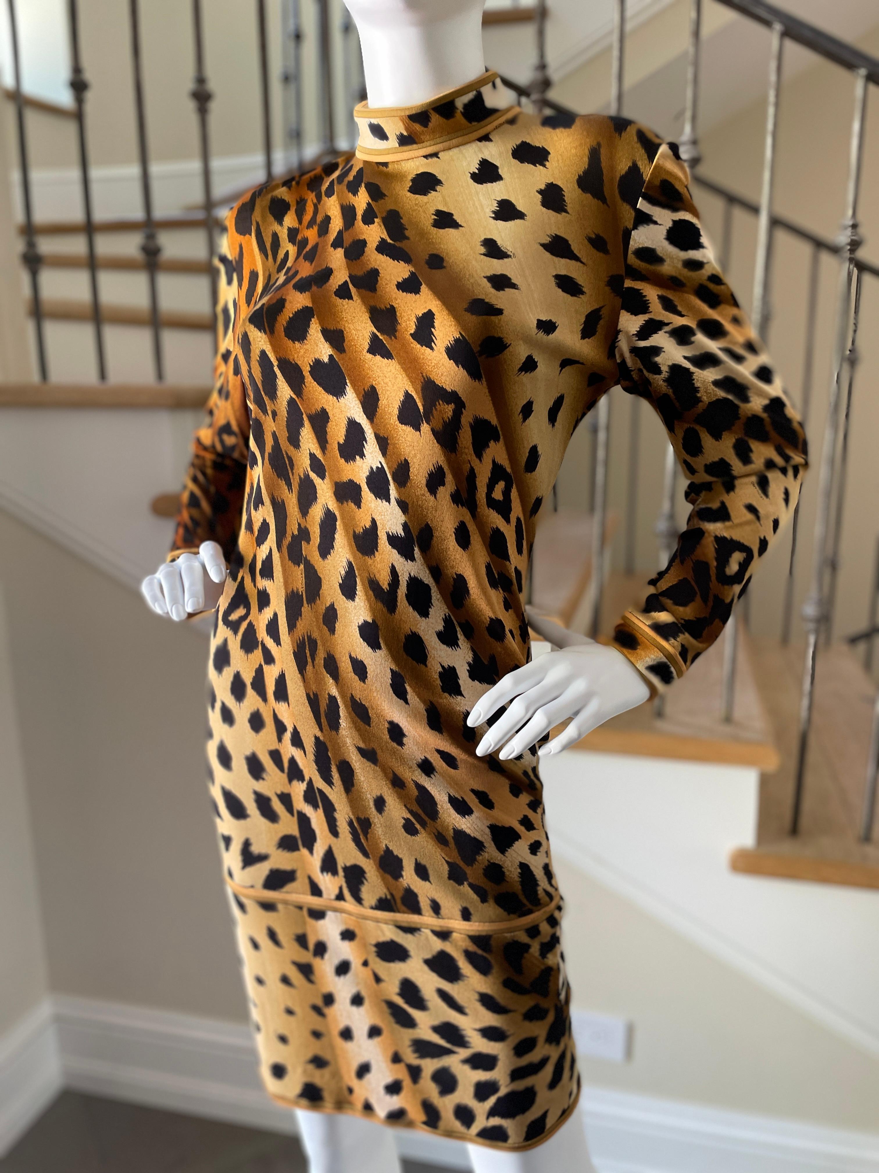 Leonard Paris Vintage 90's Long Sleeve Silk Jersey Leopard Print Dress
So pretty, please use the zoom lens to see details.

Leonard Paris was a contemporary of Pucci, both houses creating brilliant 60's patterns on silk jersey.
Both were very