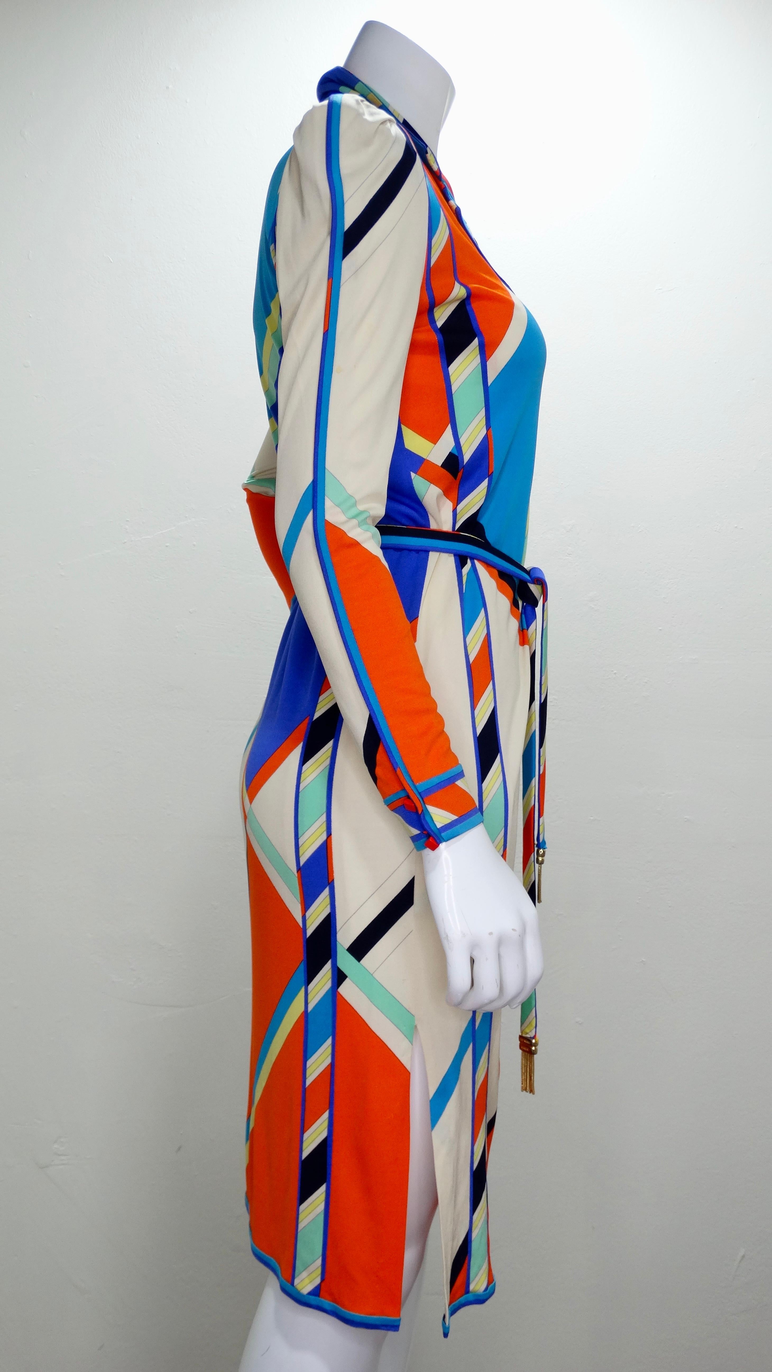 Leonard Paris 1970s Printed Silk Jersey Dress  In Good Condition In Scottsdale, AZ