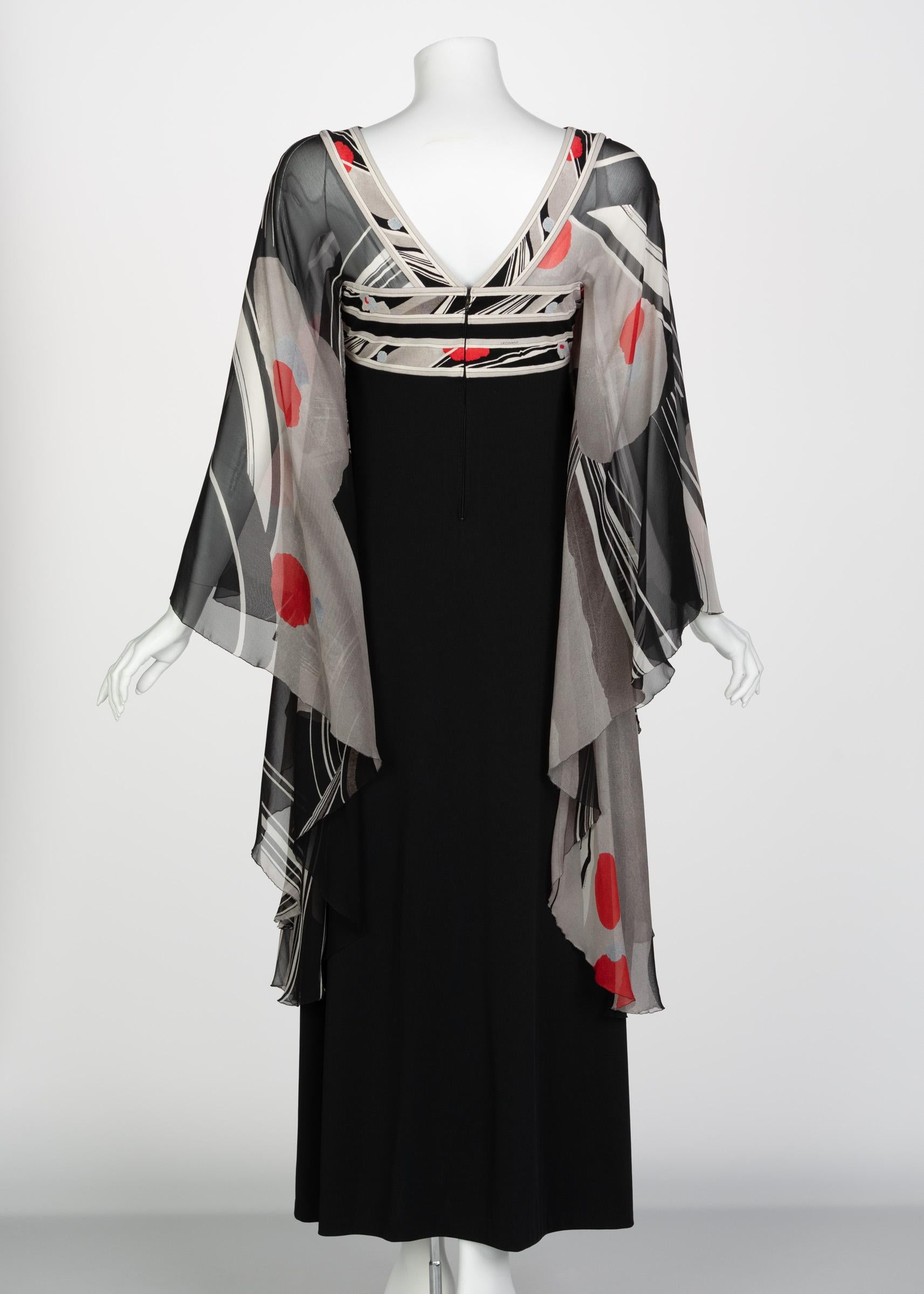 Women's Leonard Paris Angel Sleeve Caftan Dress, 1970s For Sale