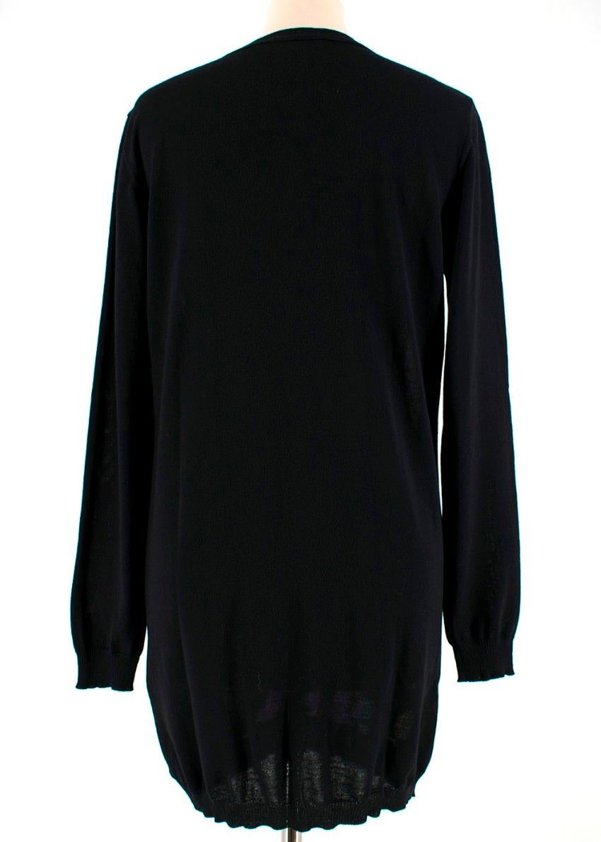 Leonard Paris Black Cardigan with Floral Silk Front - Size M  In New Condition In London, GB