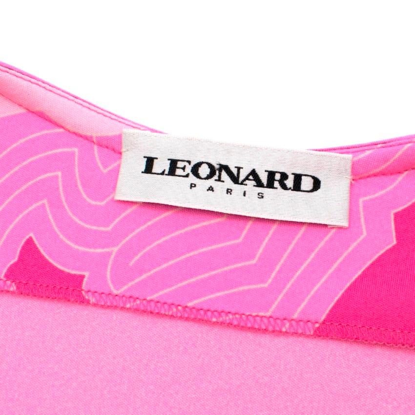 Women's Leonard Paris Bright Pink Printed Maxi Dress S 42 