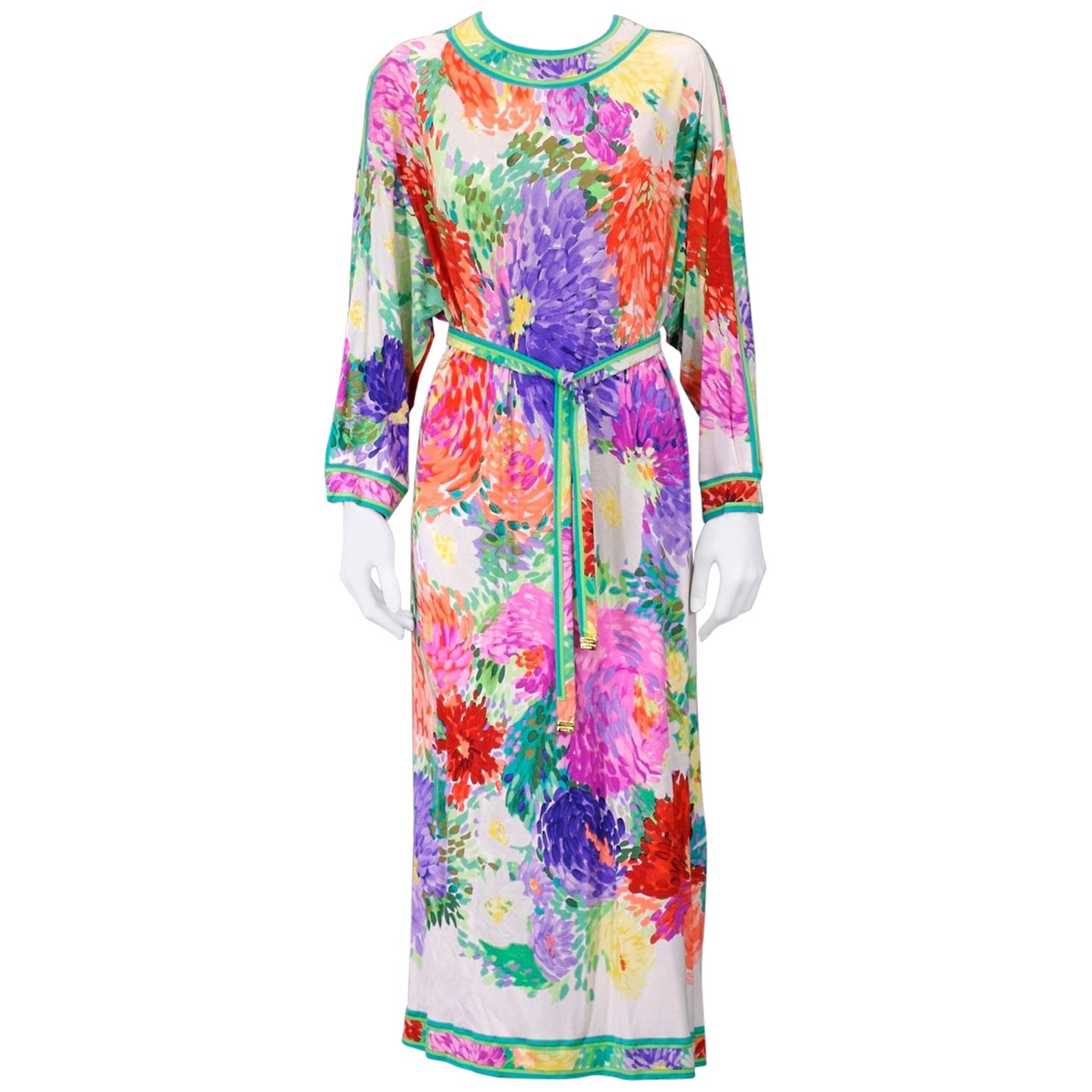 Leonard Paris - Robe en jersey de soie souple en vente