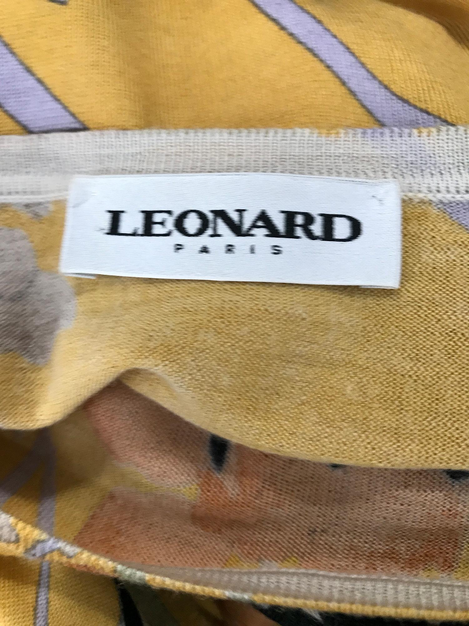 Leonard Paris Fine Wool Knit Floral Pullover Sweater  6