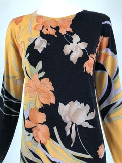Leonard Paris Fine Wool Knit Floral Pullover Sweater