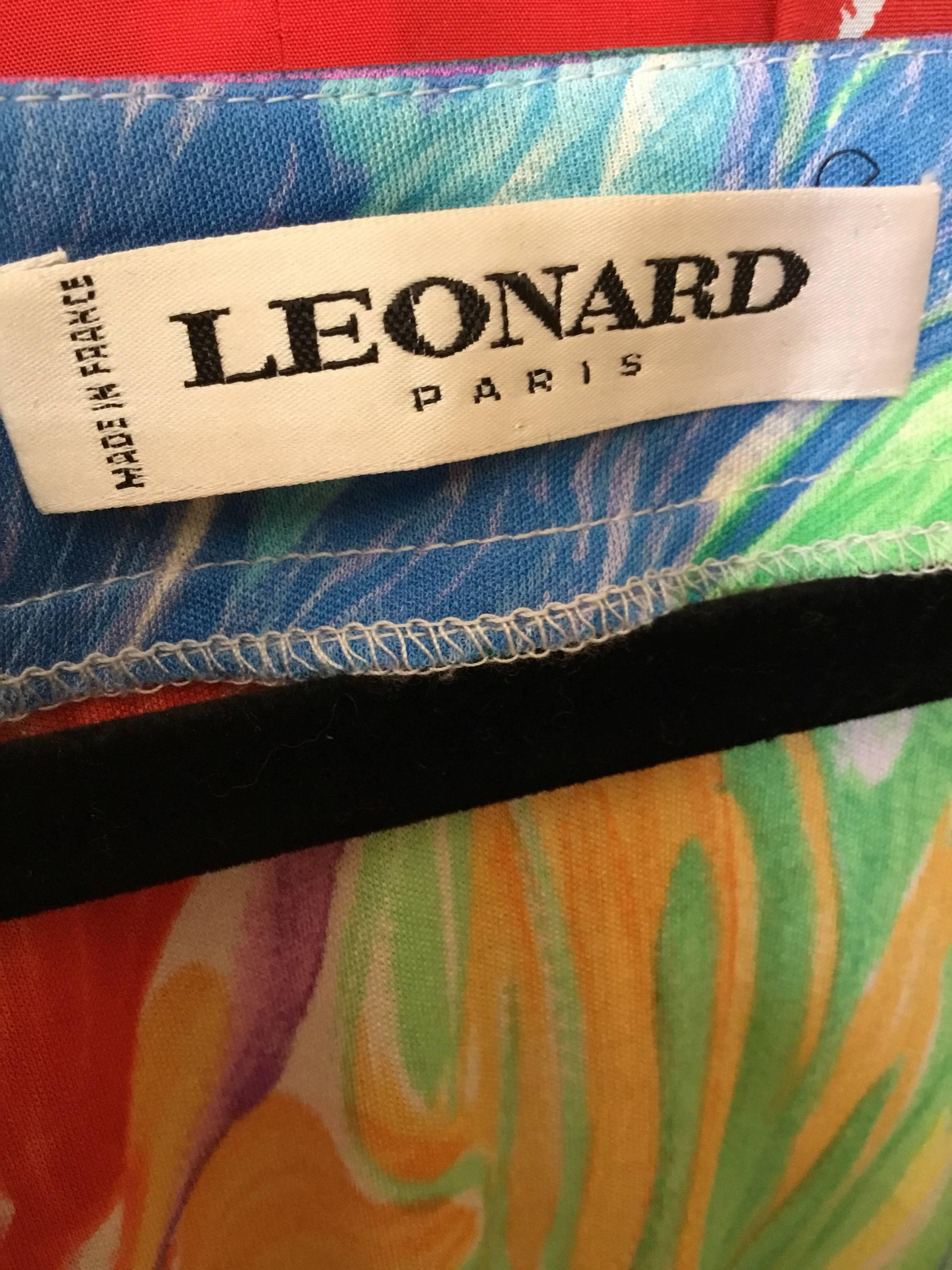 Leonard Paris Firework Print Dress In Excellent Condition For Sale In Carmel, CA