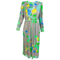 Leonard Paris Floral Silk Jersey Day Dress 