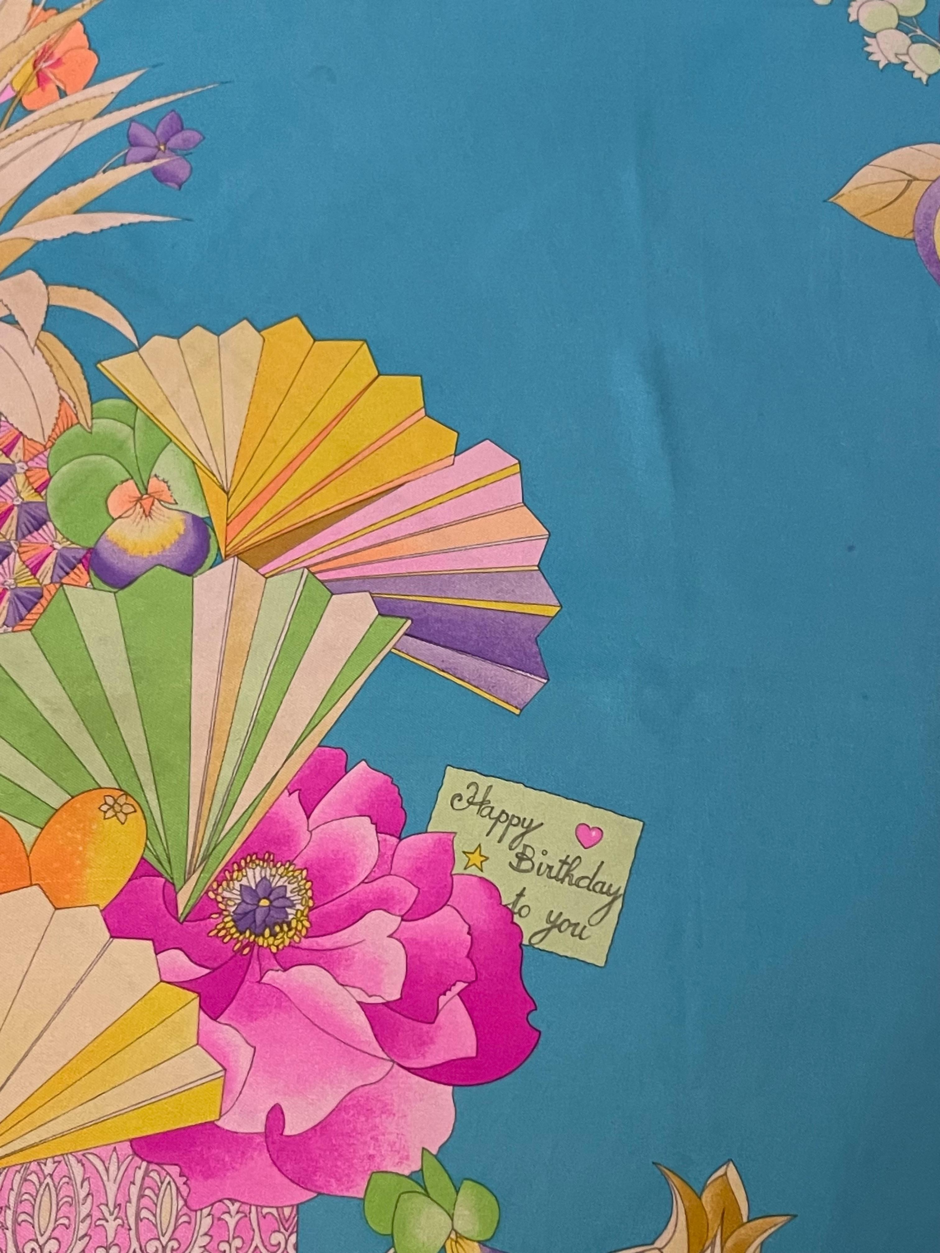 Pañuelo de seda floral Léonard Paris en venta 5