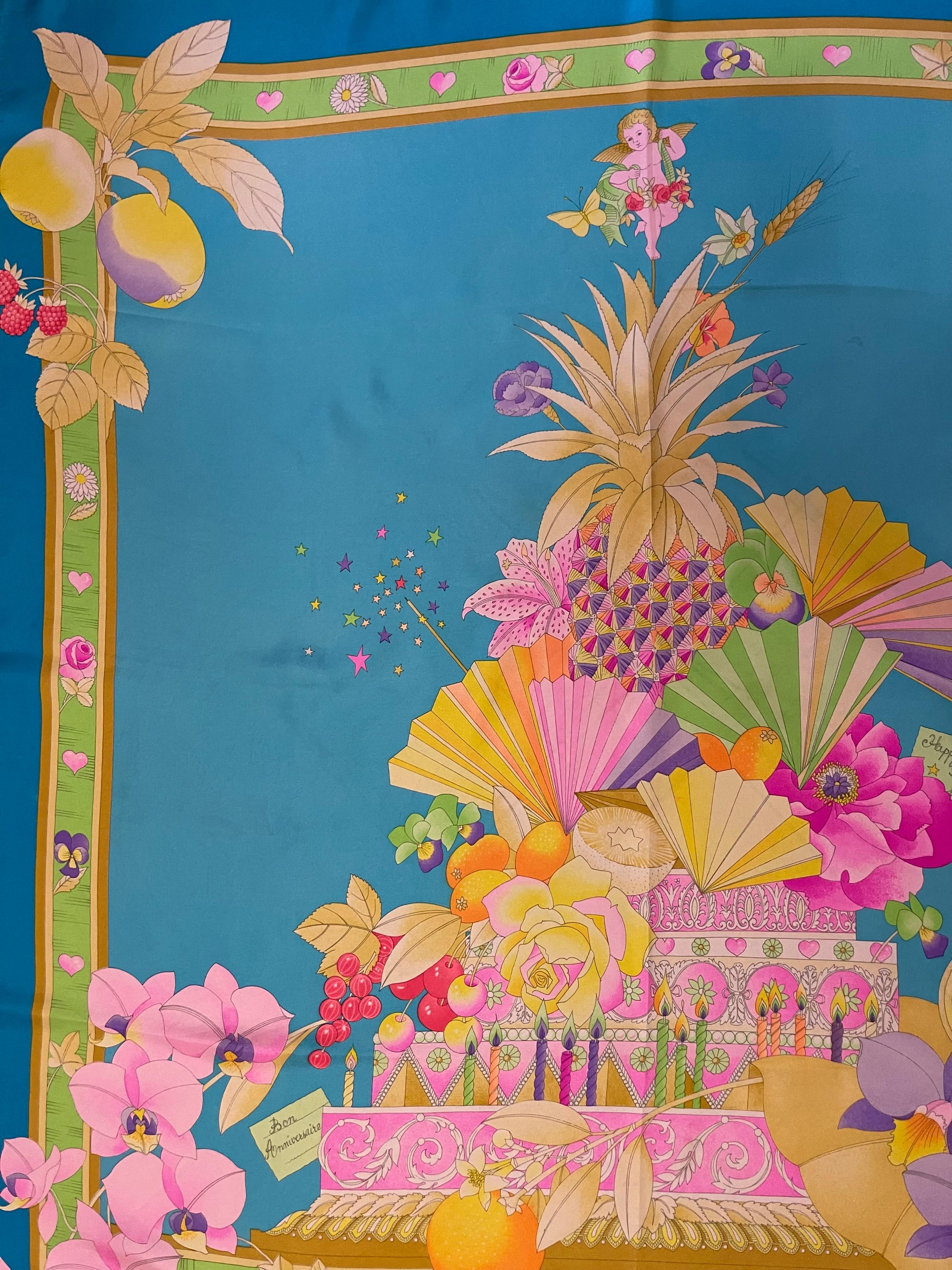 Pañuelo de seda floral Léonard Paris en venta 2
