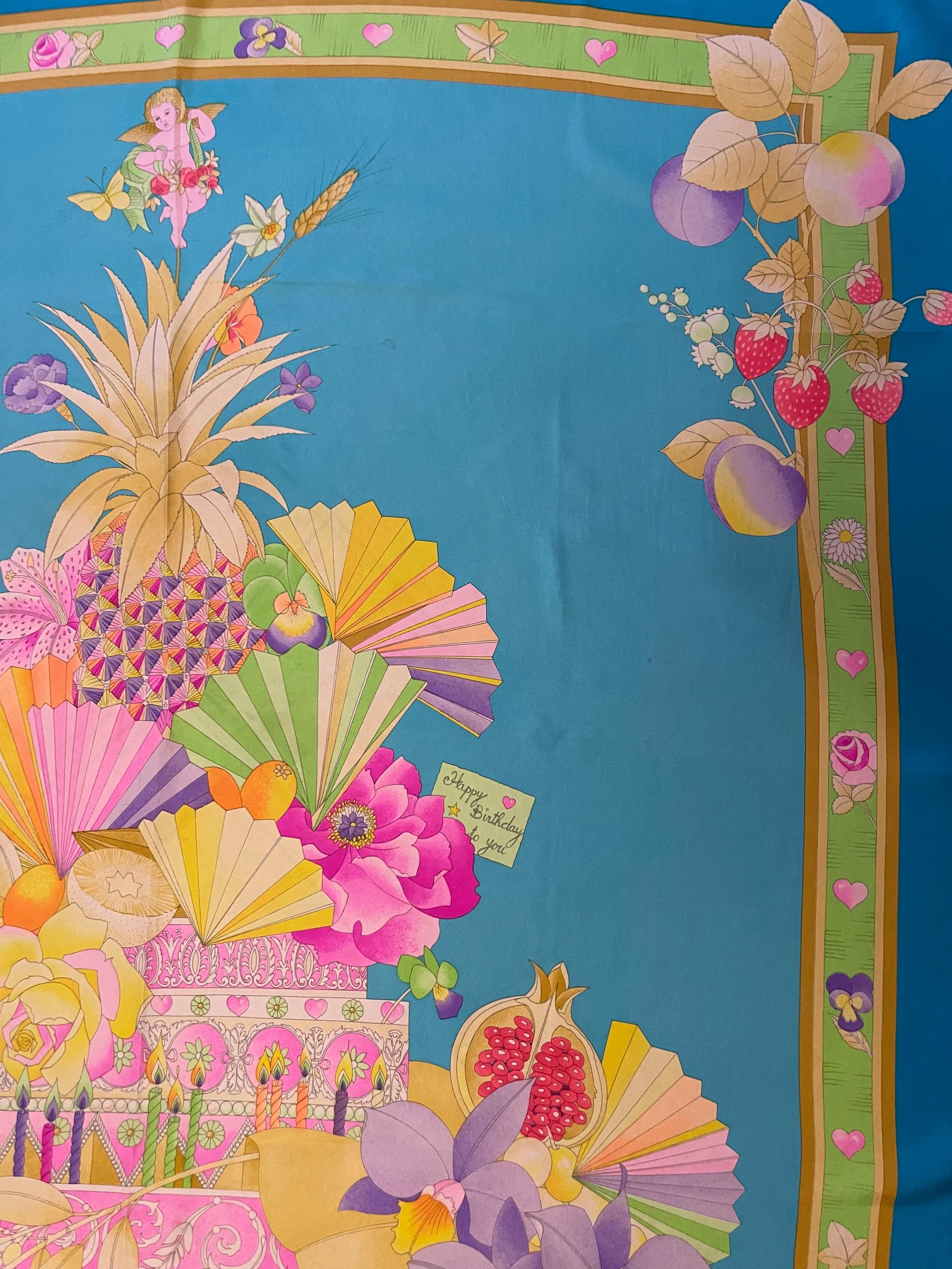 Pañuelo de seda floral Léonard Paris en venta 3