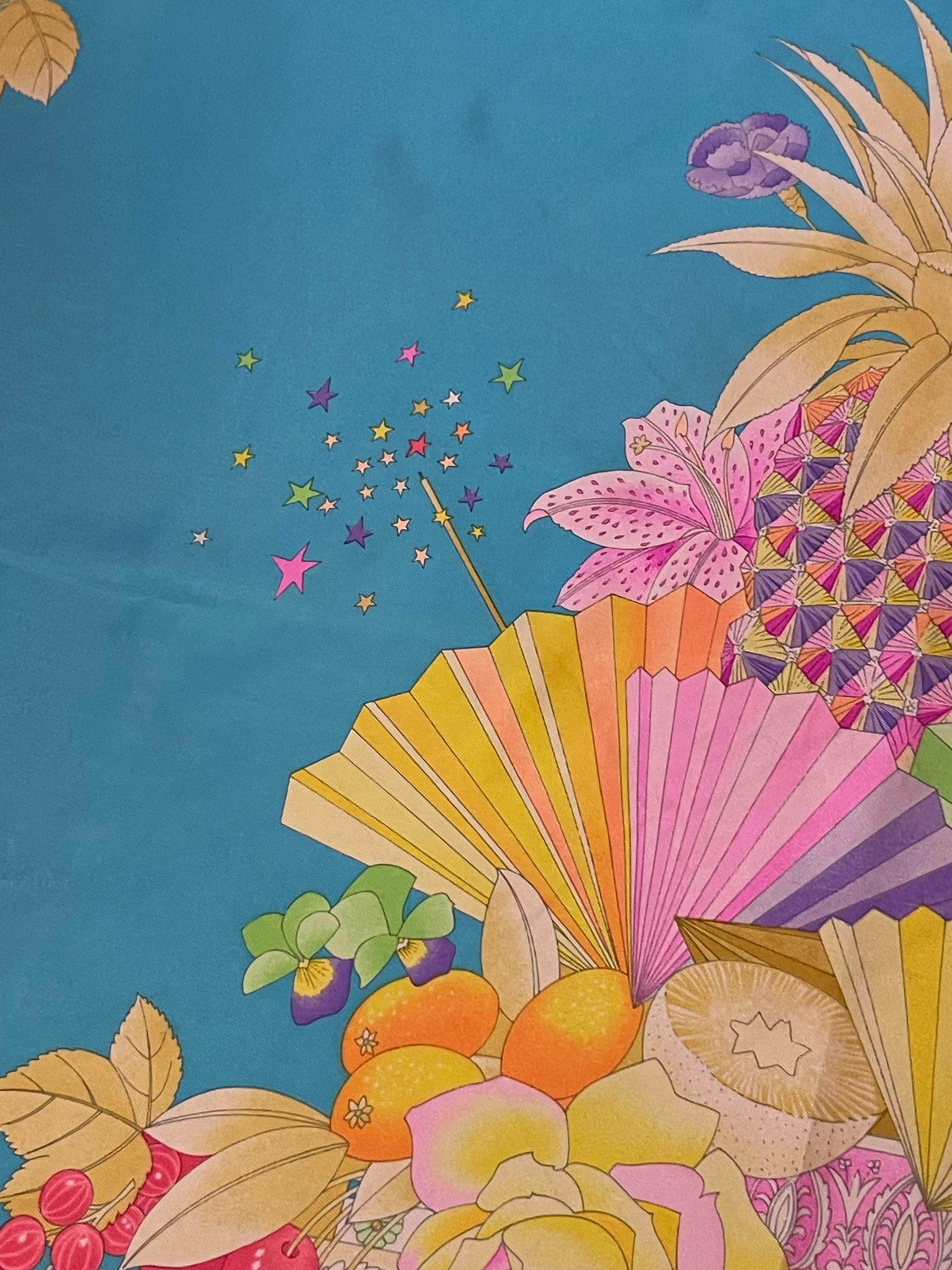 Pañuelo de seda floral Léonard Paris en venta 4