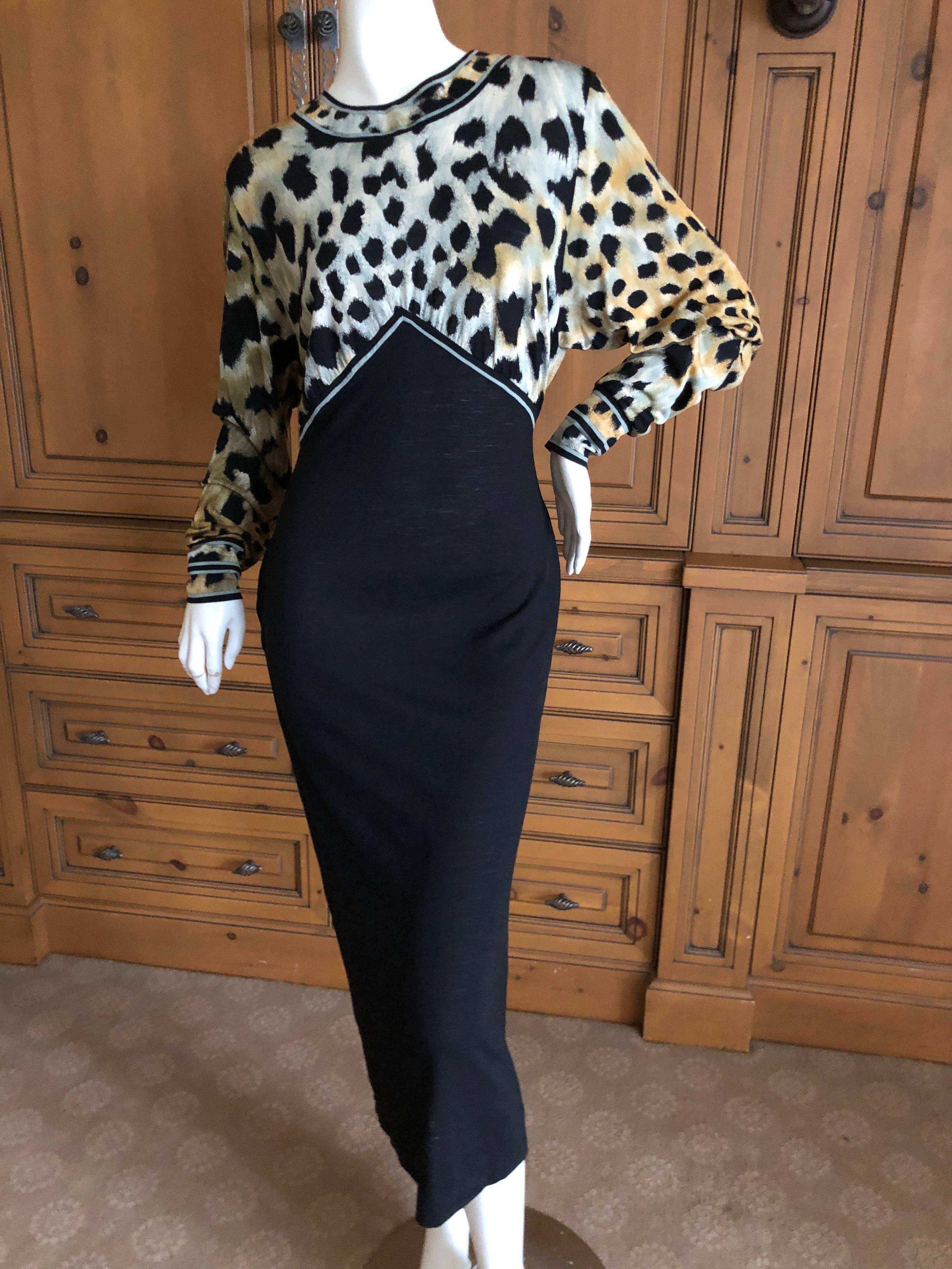 Women's Leonard Paris for Bergdorf Goodman 1970's Leopard Jersey Dress For Sale