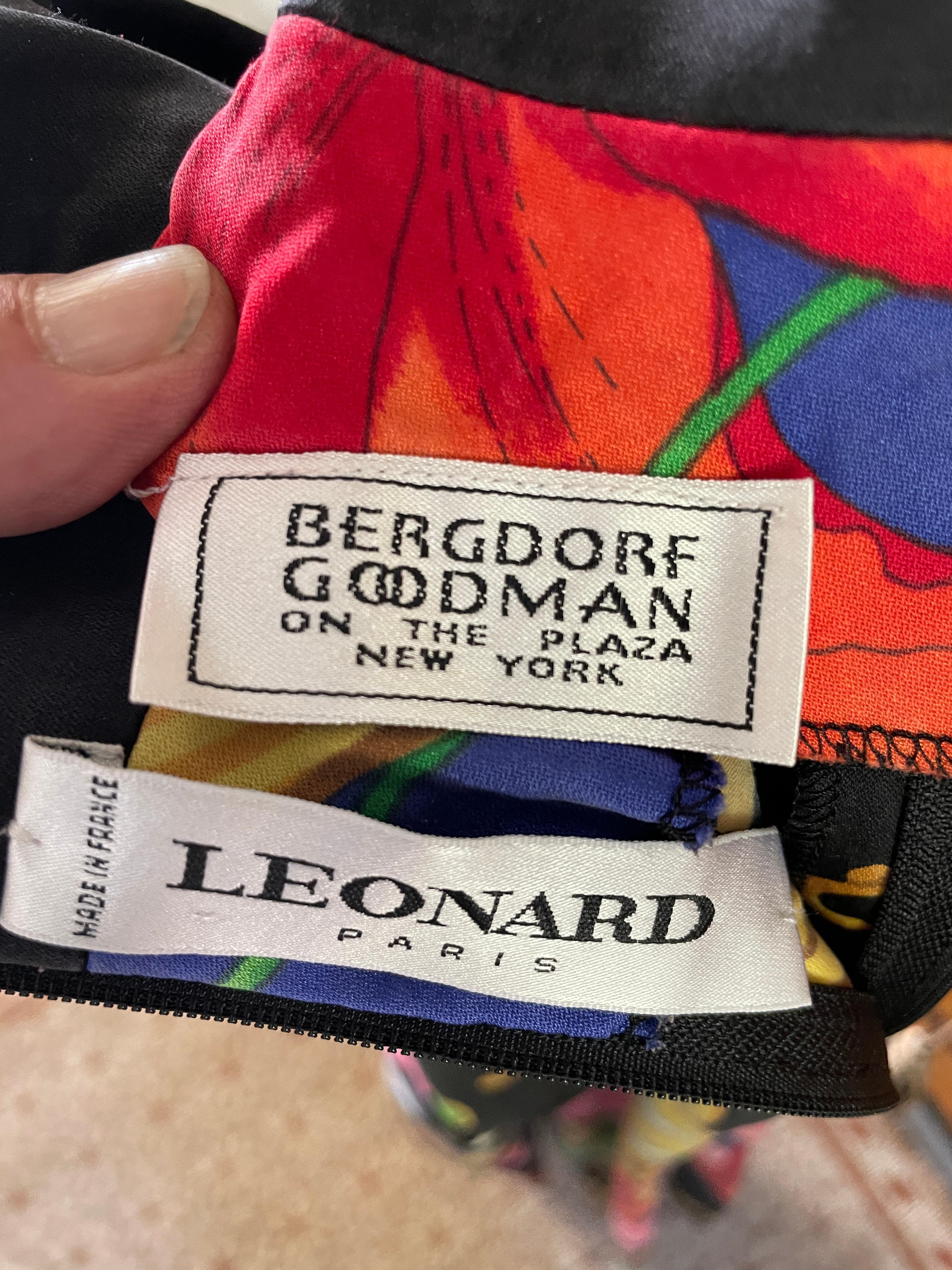 Leonard Paris Vintage 80's Long Sleeve Silk Jersey Dress from Bergdorf Goodman
So pretty, please use the zoom lens to see details.

Leonard Paris was a contemporary of Pucci, both houses creating brilliant 60's patterns on silk jersey.
Both were