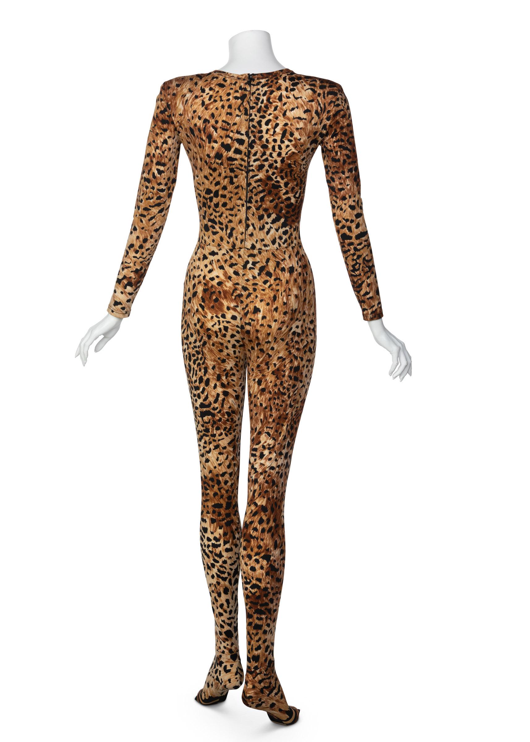Leonard Paris Leopard Print Catsuit Runway 1990s at 1stDibs | animal ...