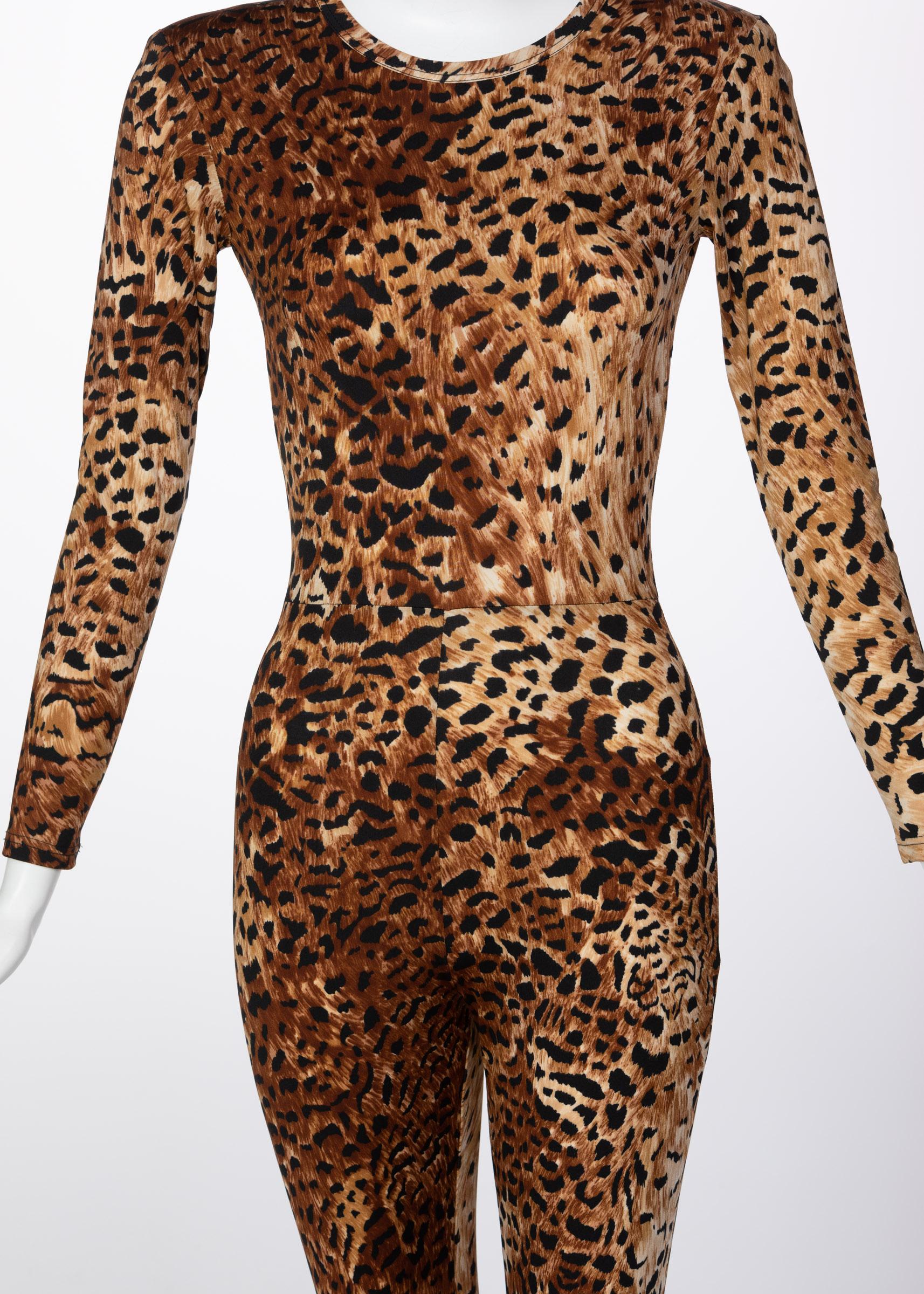 Leonard Paris Leopard Print Catsuit Runway 1990s at 1stDibs | animal ...