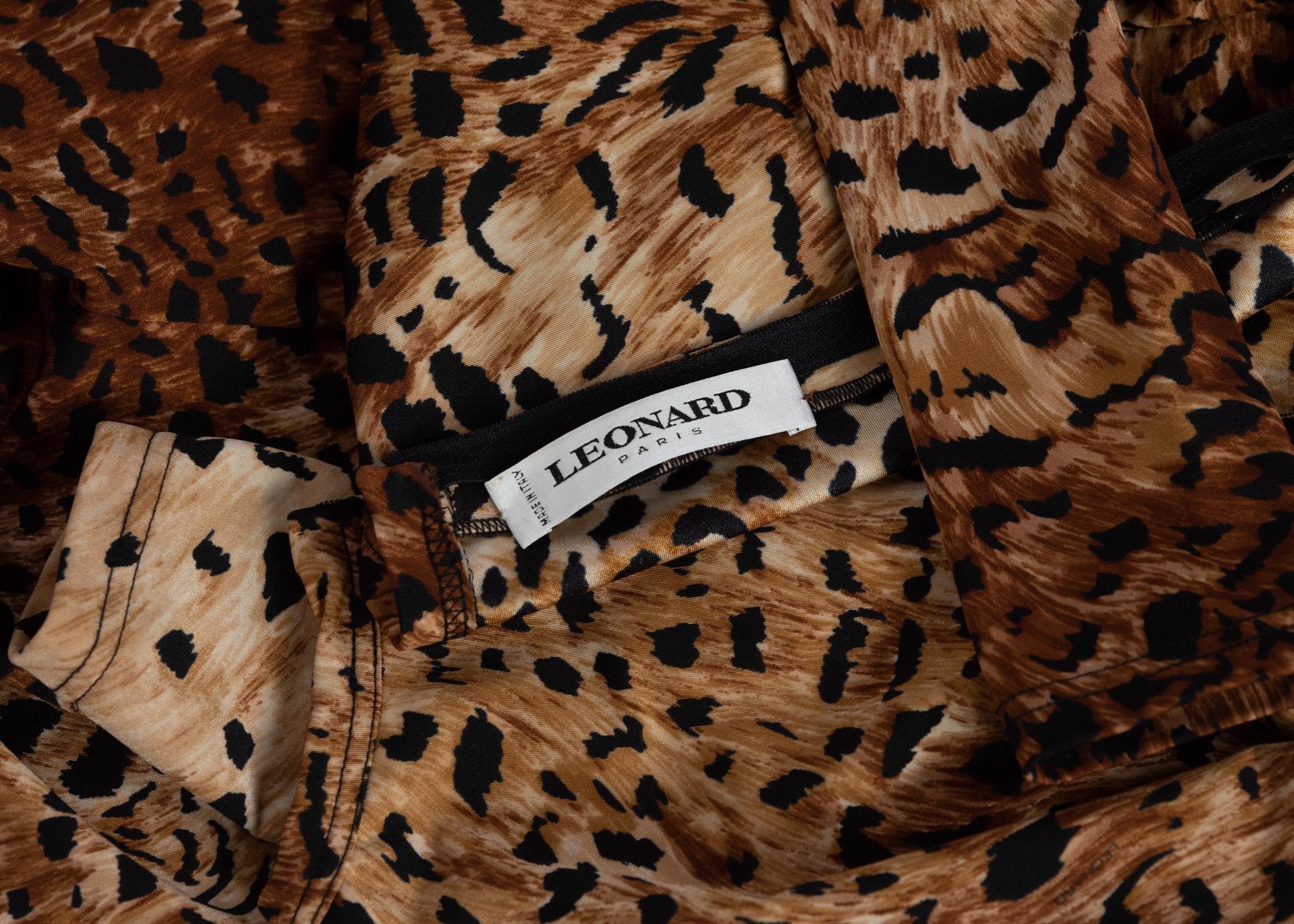 Leonard Paris Leopard Print Catsuit Runway 1990s at 1stDibs | animal ...