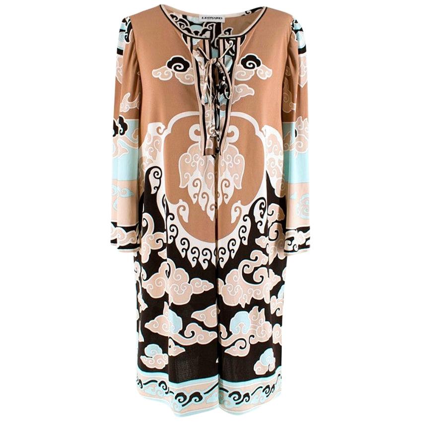 Leonard Paris Light Brown Abstract Pattern dress - Size US 10