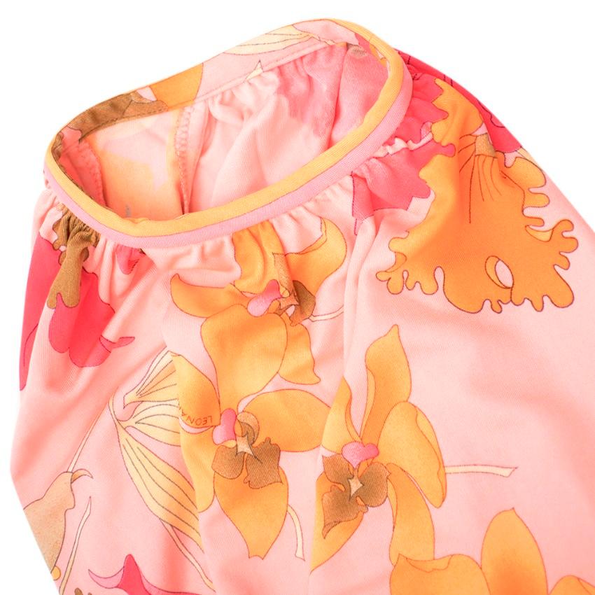 Women's Leonard Paris Pink Floral Scoop Neck Mini Dress - Size US 10