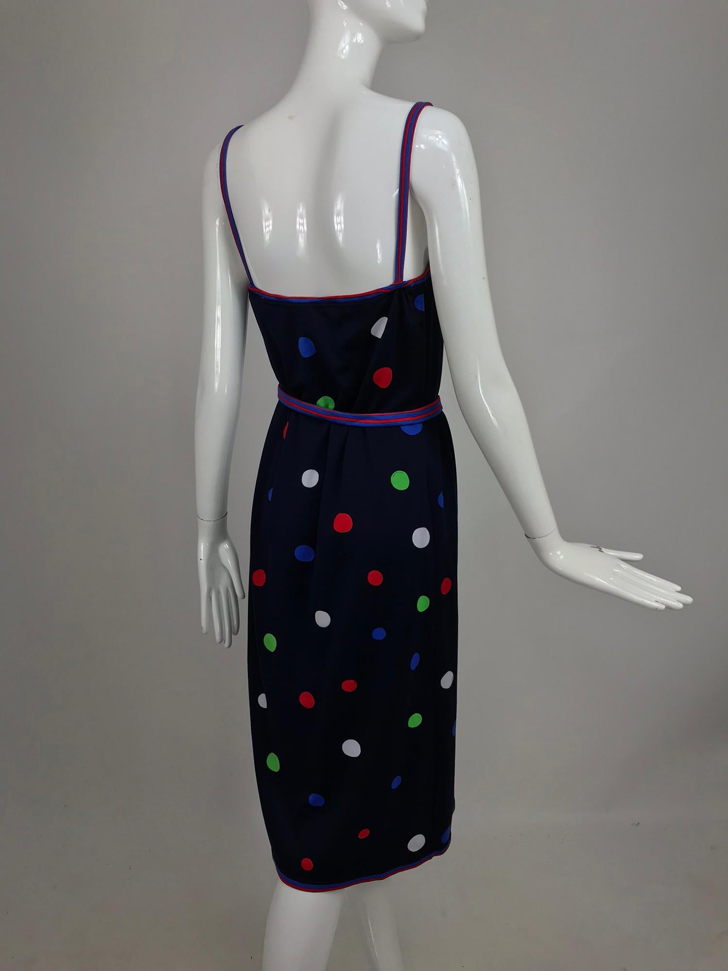 Leonard Paris Polka Dot Cotton Knit Sun Dress  For Sale 1