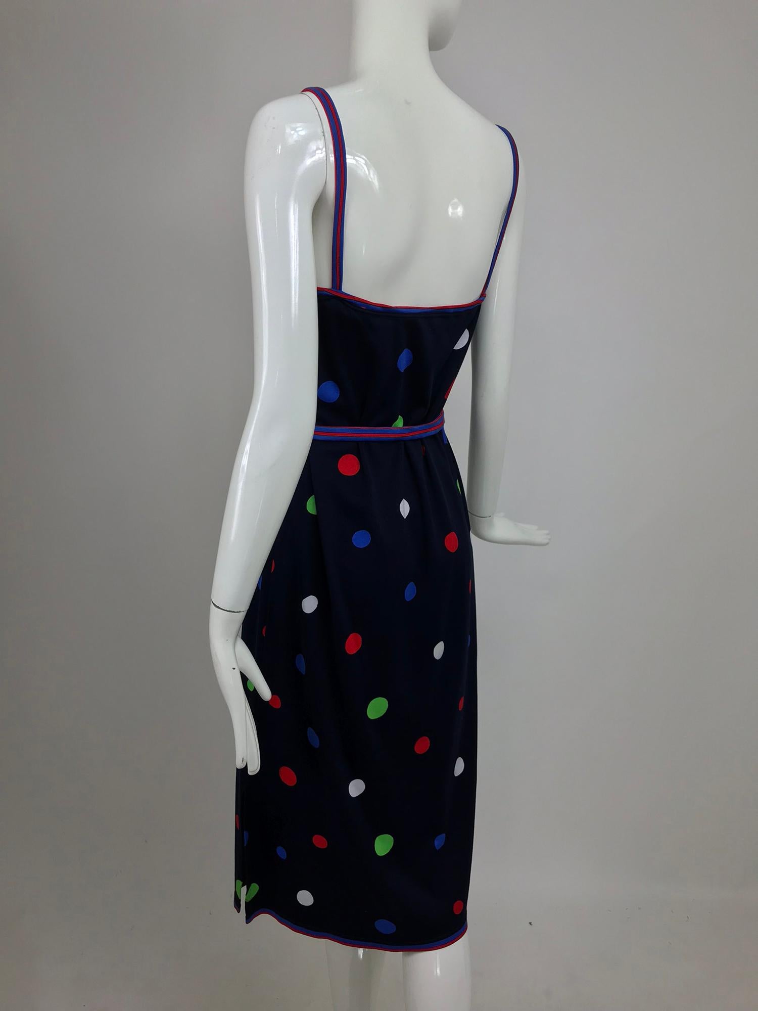 Leonard Paris Polka Dot Cotton Knit Sun Dress  For Sale 2