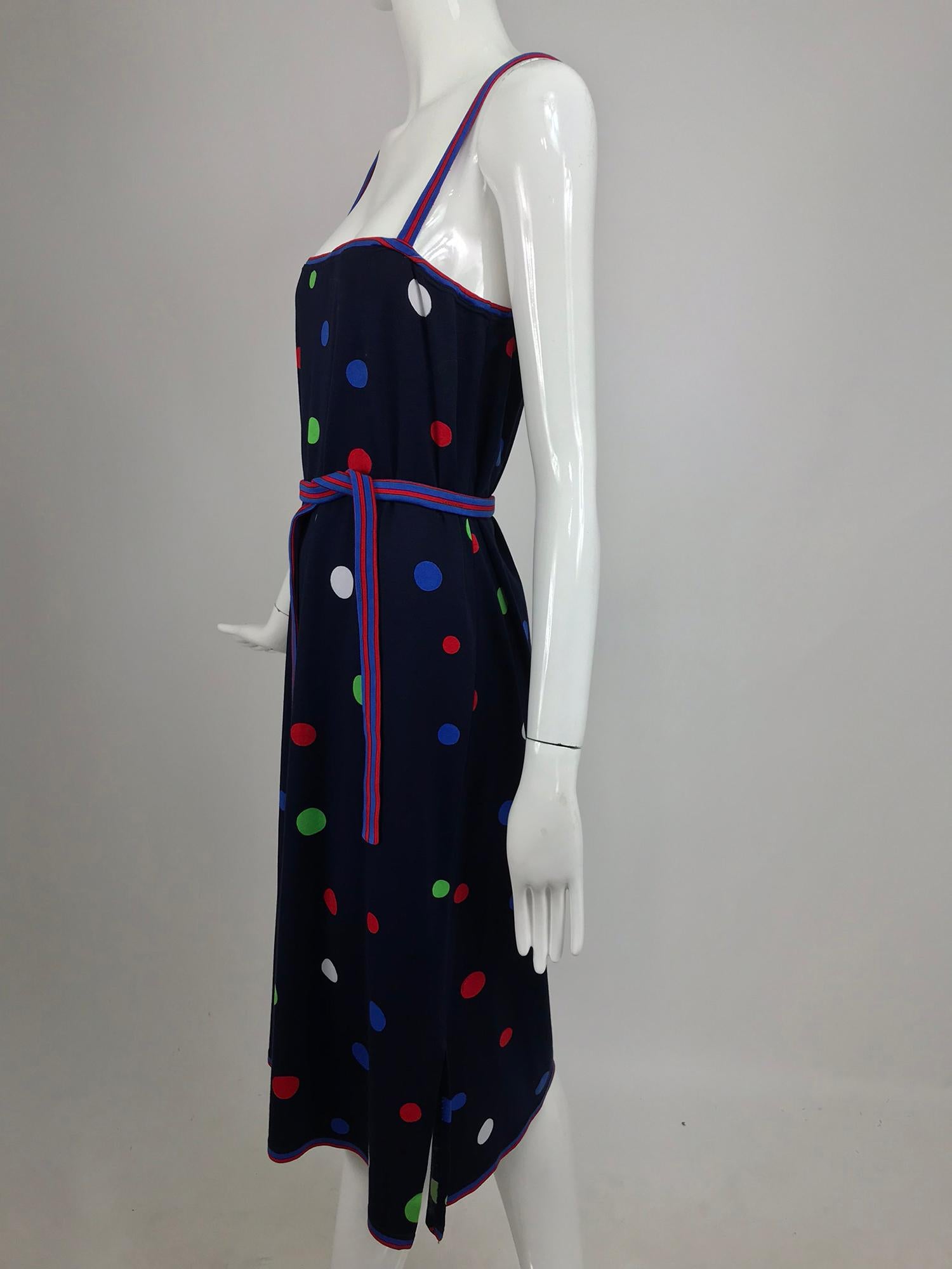 Leonard Paris Polka Dot Cotton Knit Sun Dress  For Sale 3
