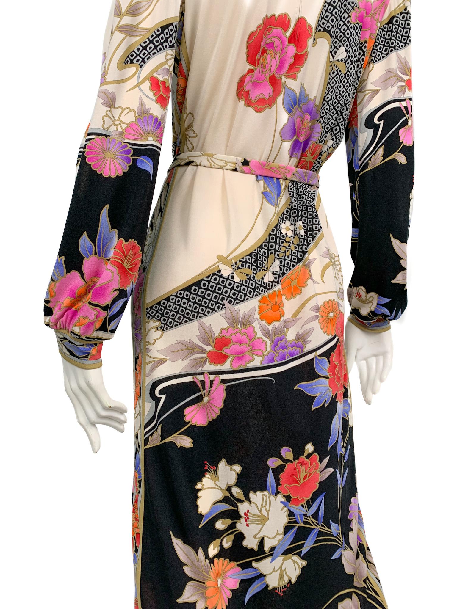 Leonard Paris printed dress in 100% mikado silk jersey. 3